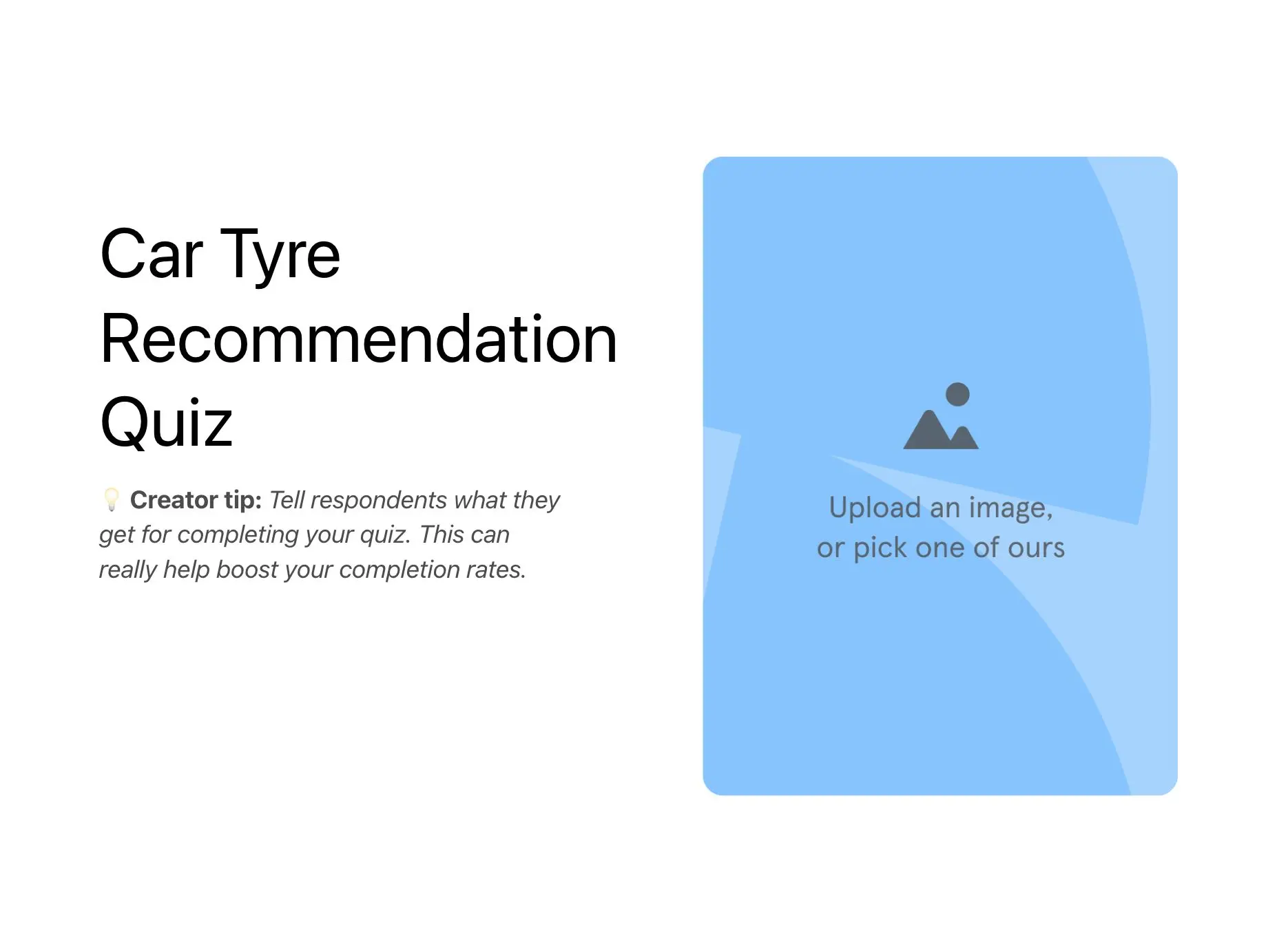 Car Tyre Recommendation Quiz Template Hero