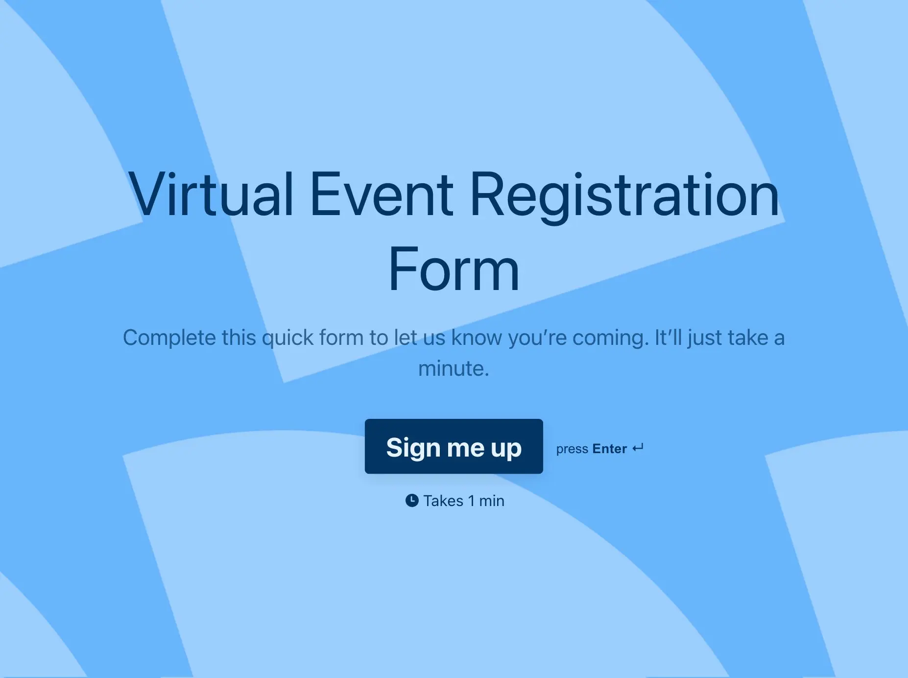Virtual Event Registration Form Template Hero