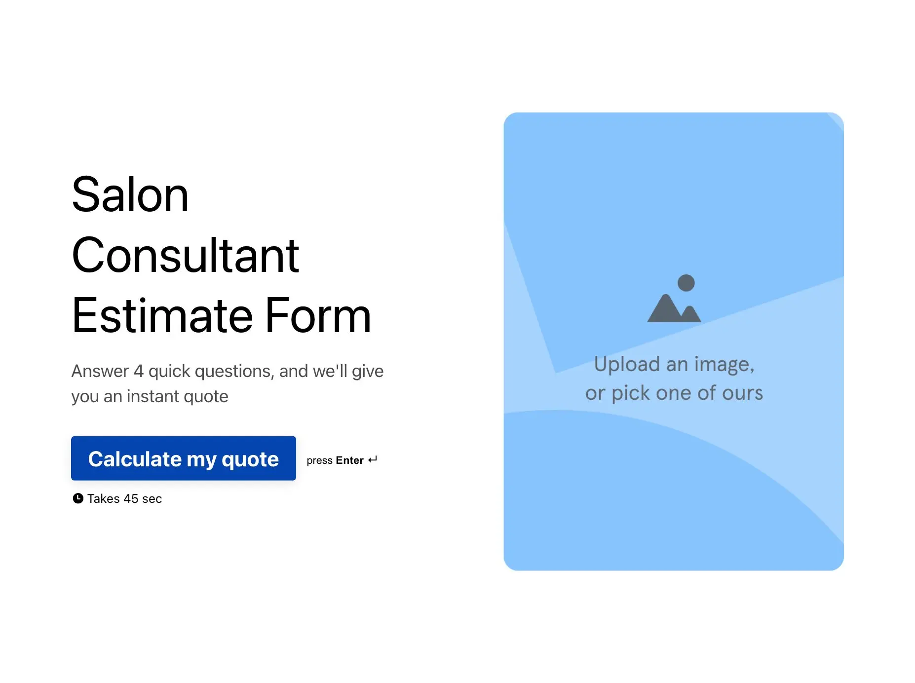 Salon Consultant Estimate Form Template Hero