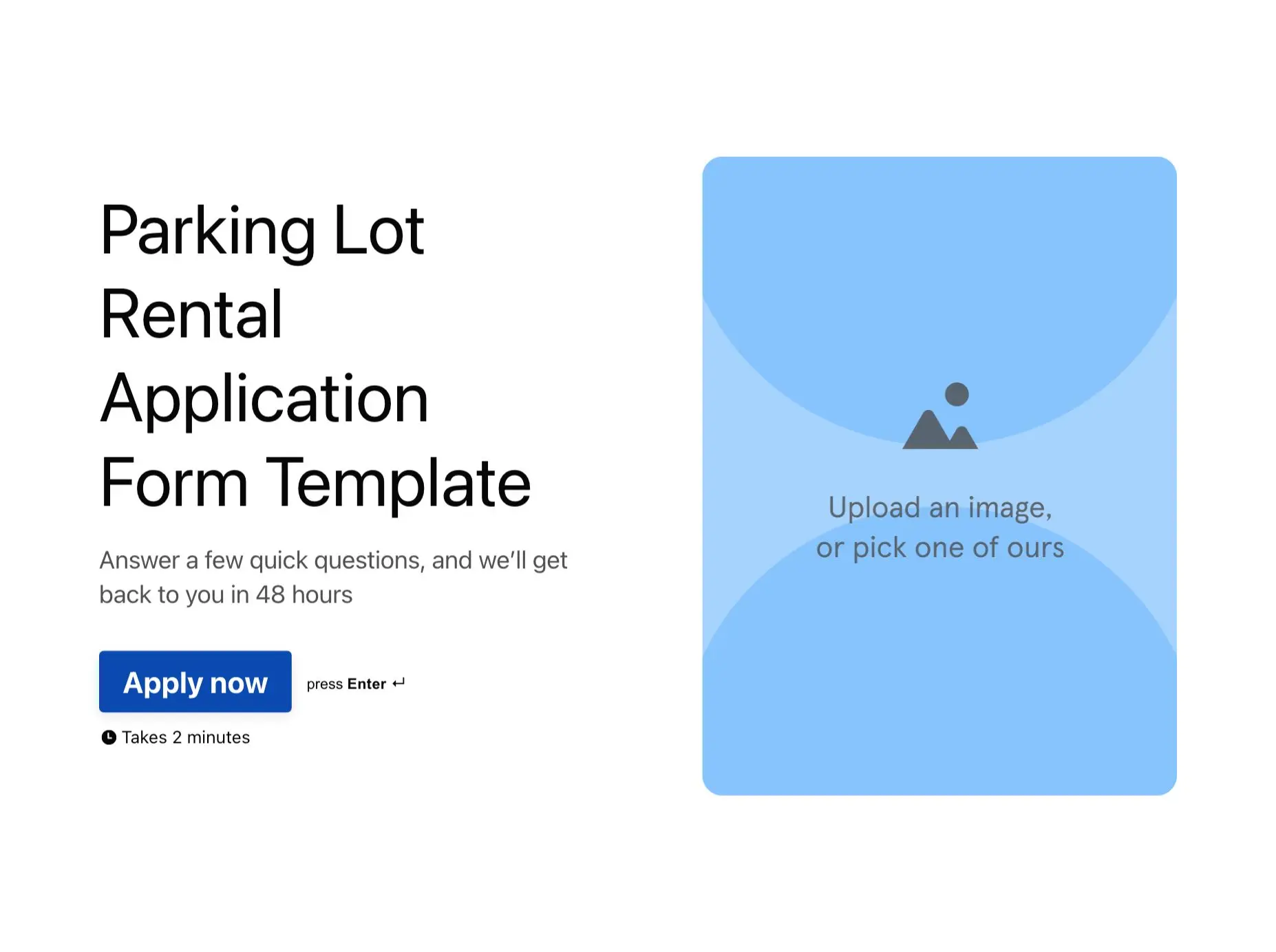 Parking Lot Rental Application Form Template Hero