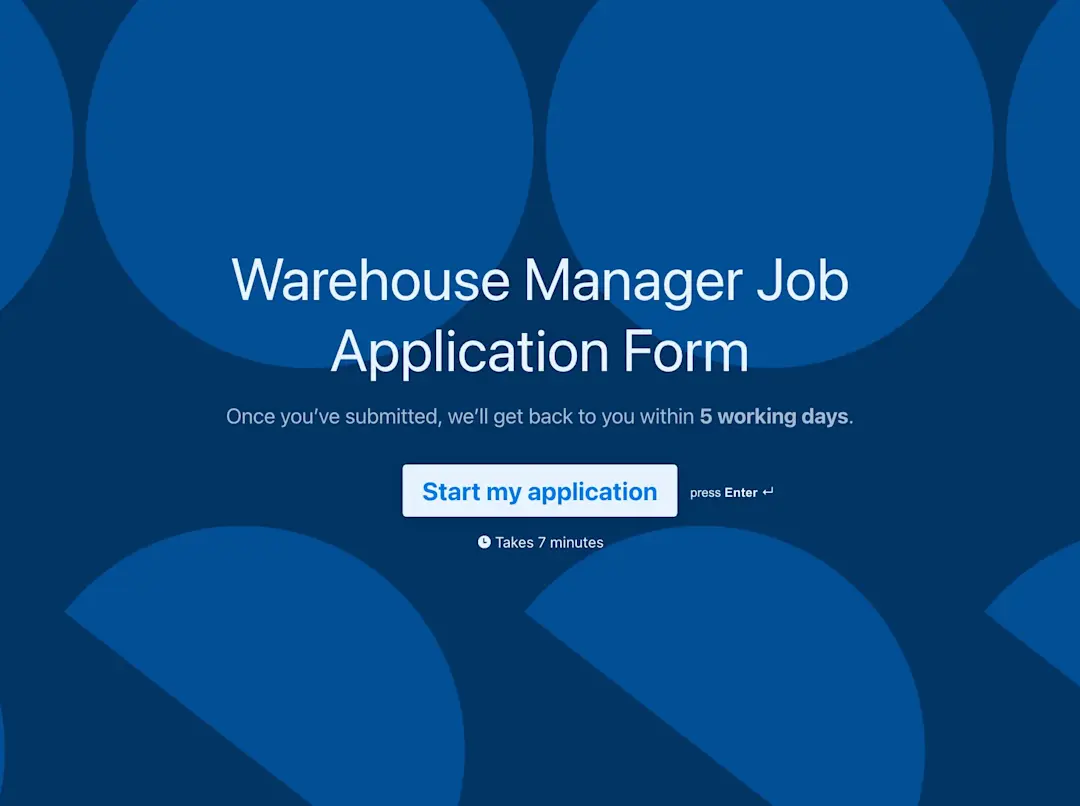 application letter for a warehouse manager