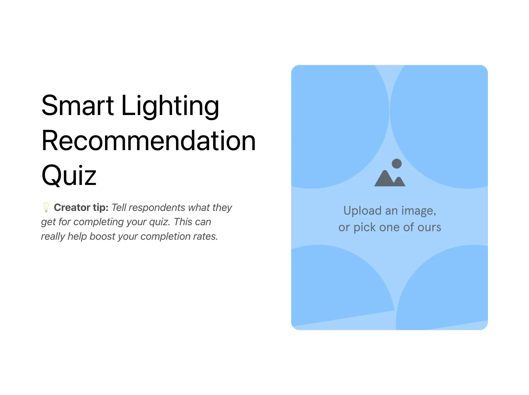 Smart Lighting Recommendation Quiz Template Hero