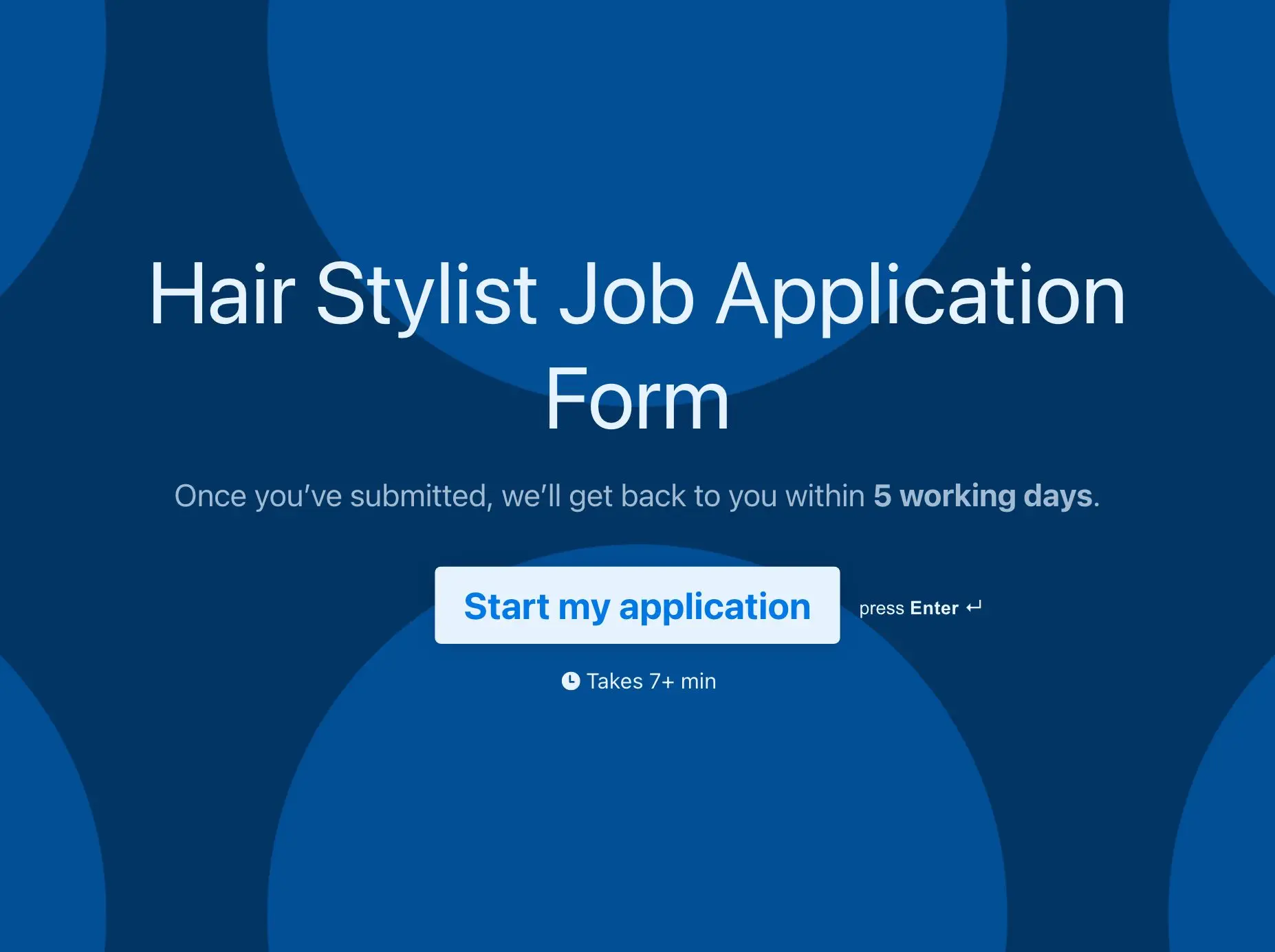 Hair Stylist Job Application Form Template Hero