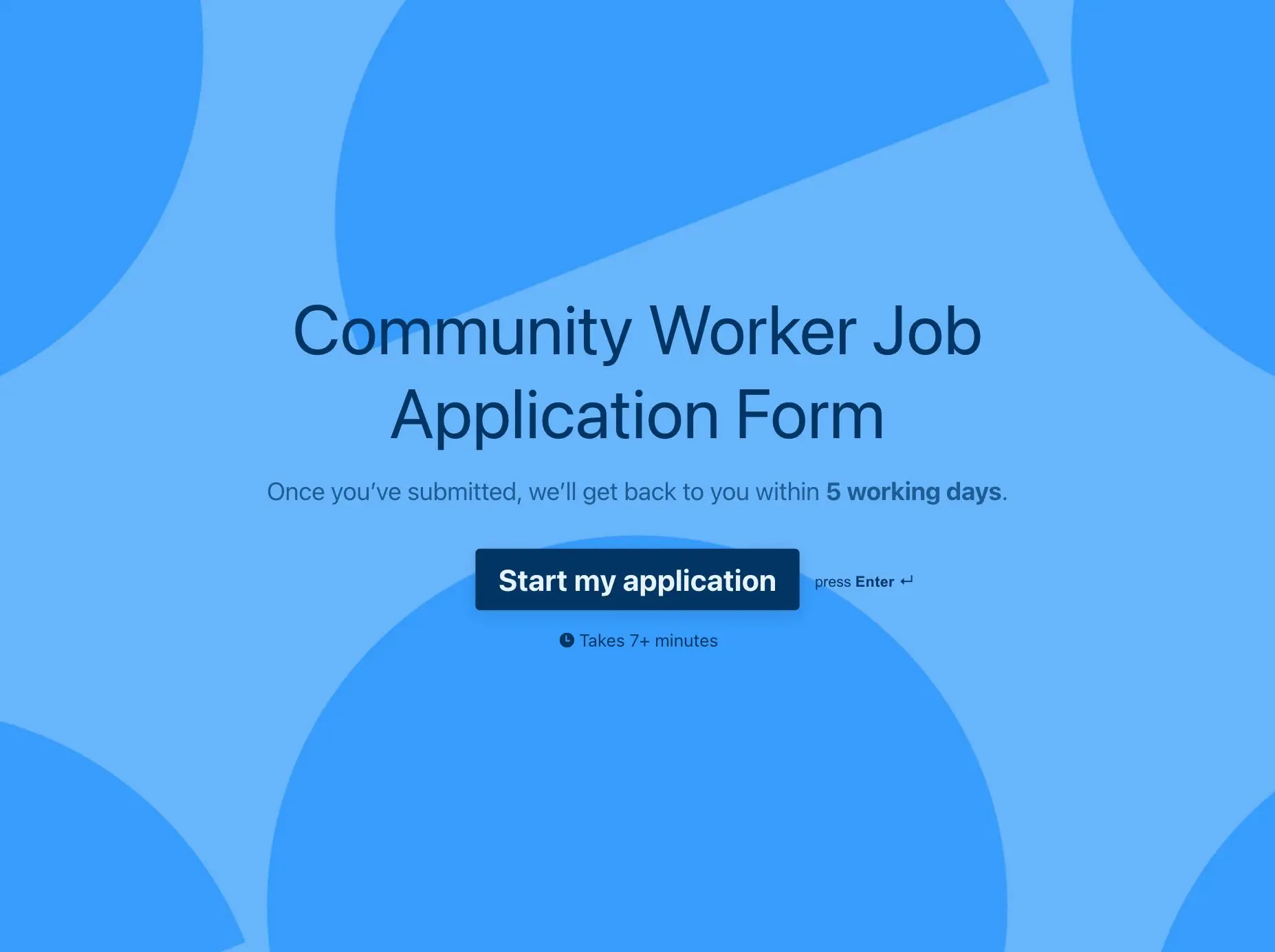 Community Worker Job Application Form Template Hero
