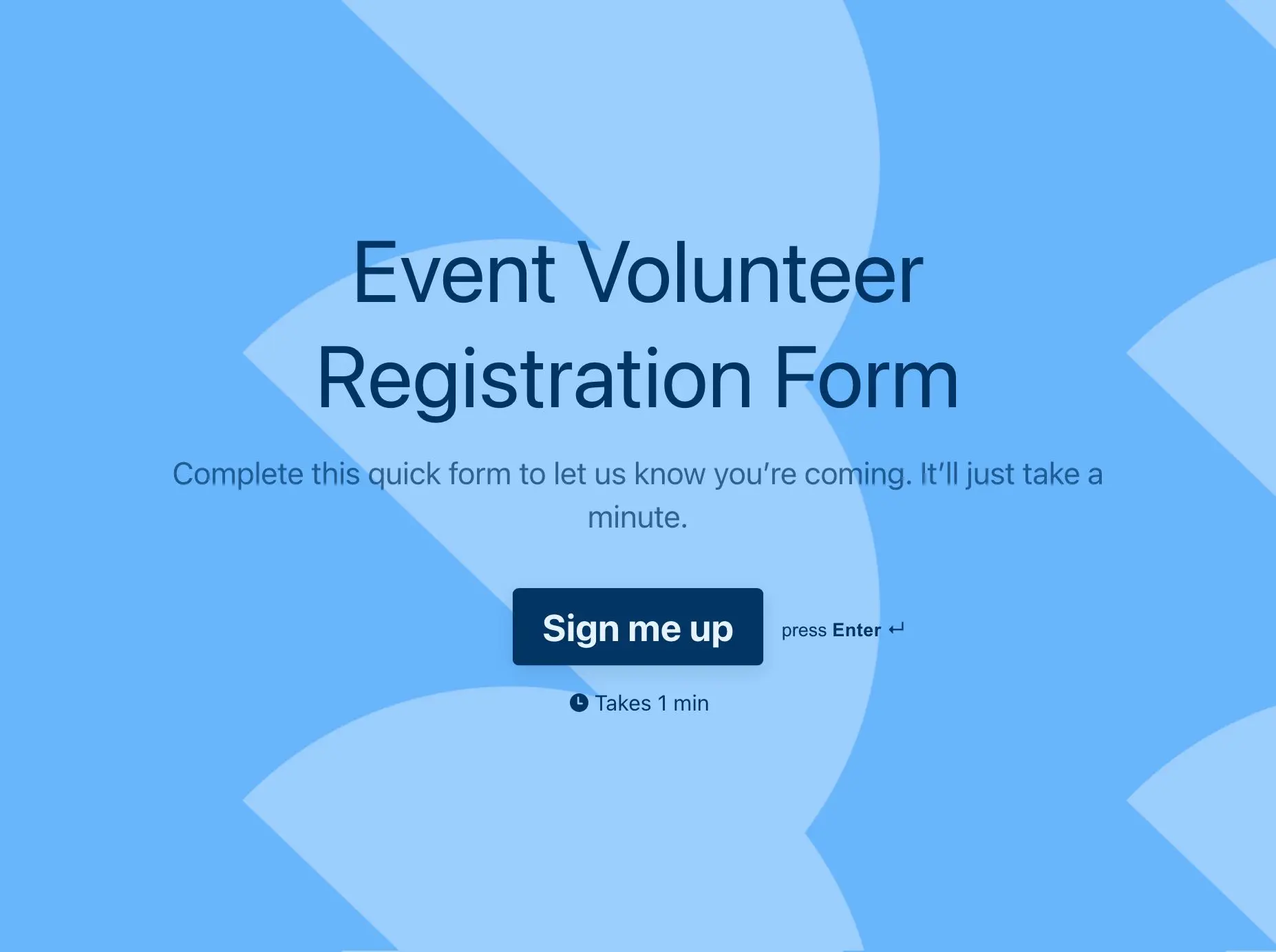 Event Volunteer Registration Form Template Hero