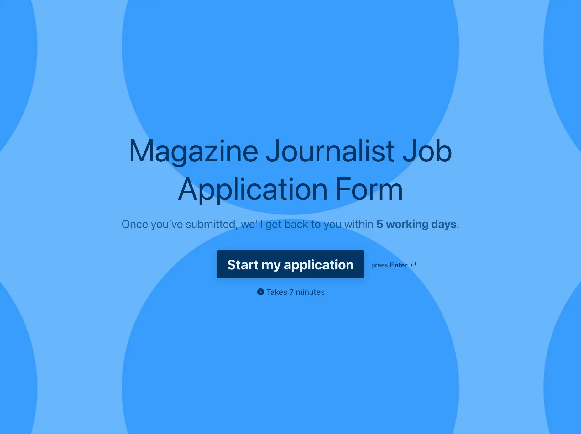 Magazine Journalist Job Application Form Template Hero