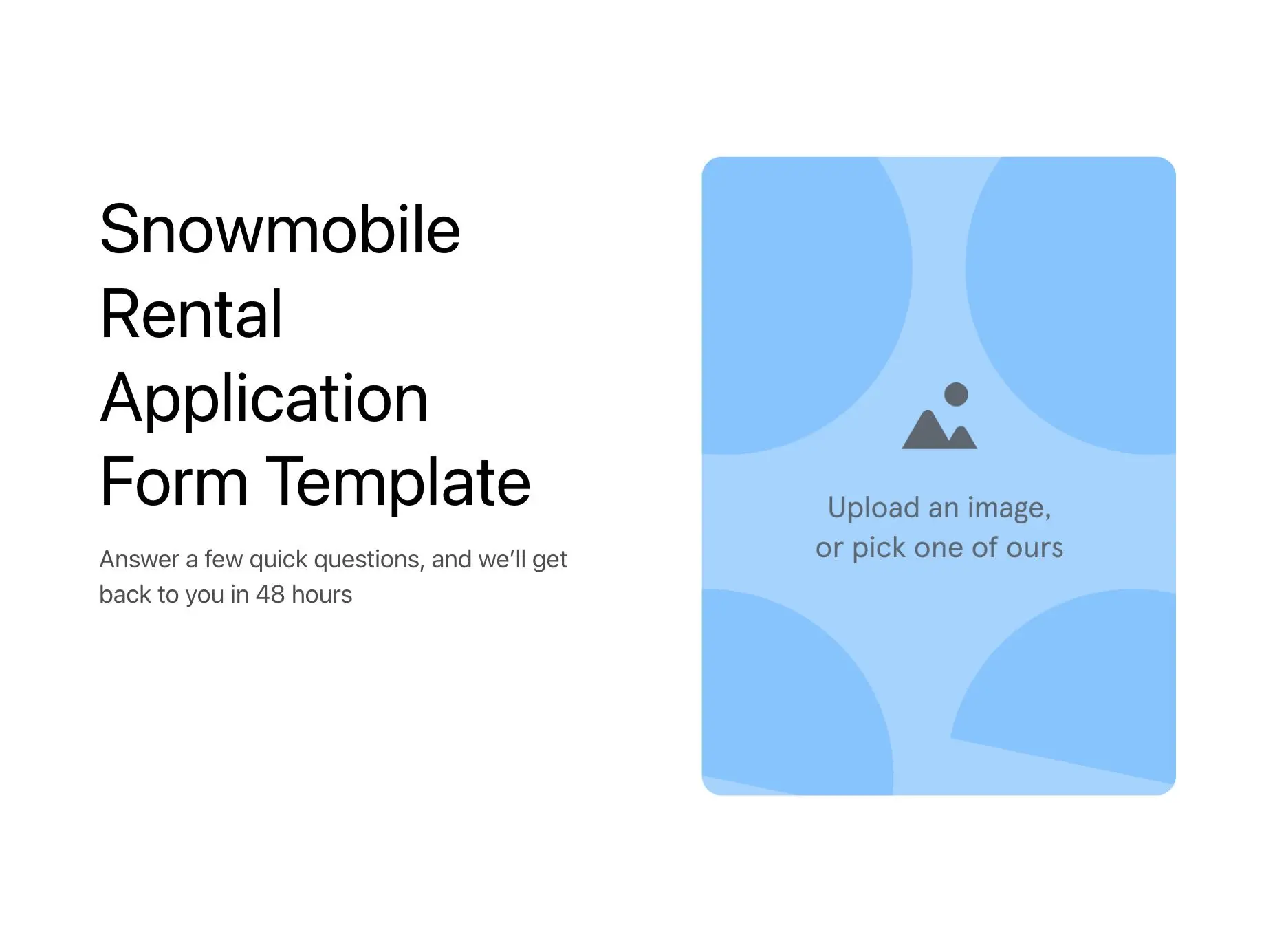 Snowmobile Rental Application Form Template Hero