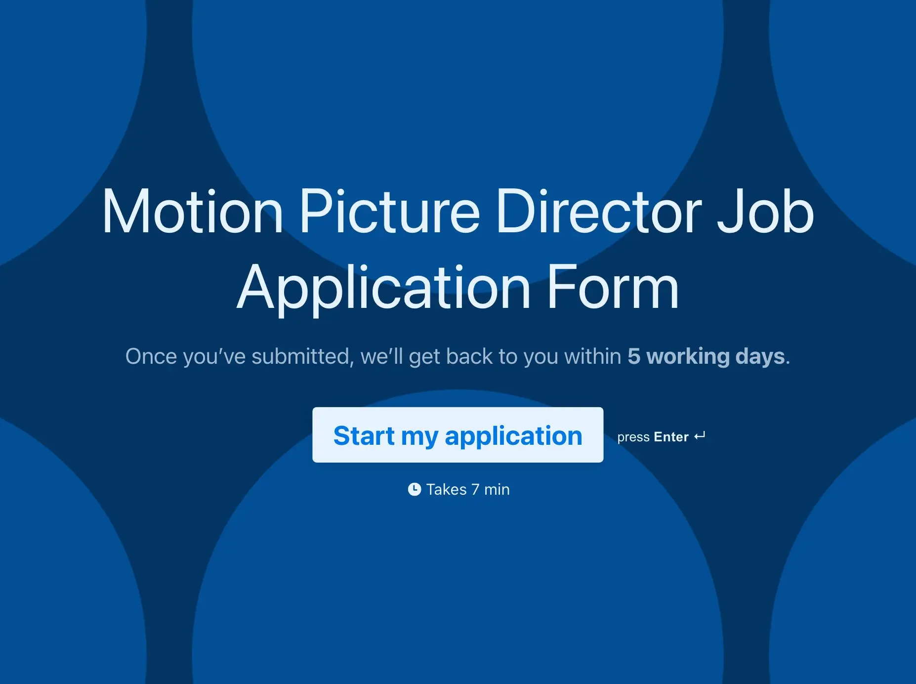 Motion Picture Director Job Application Form Template Hero