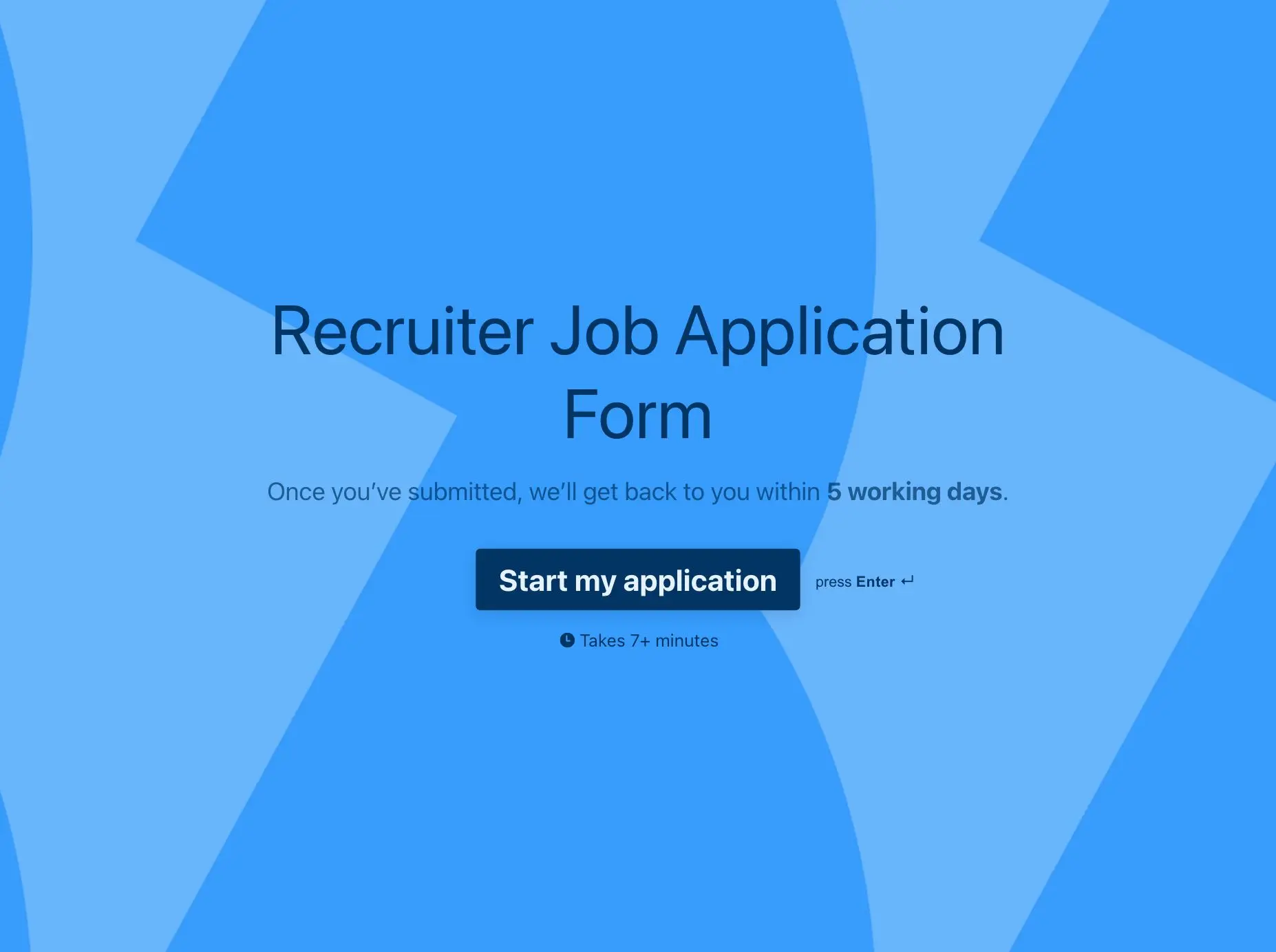 Recruiter Job Application Form Template