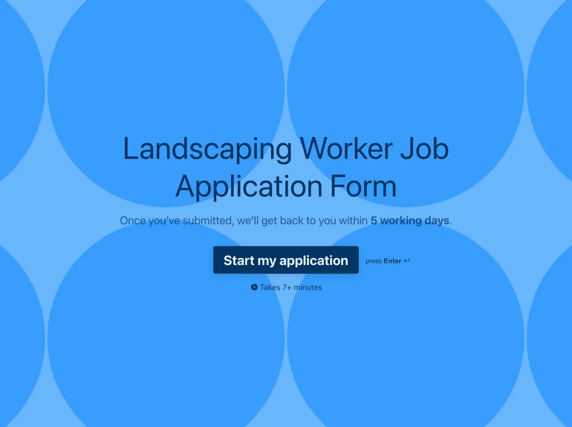 Landscaping Worker Job Application Form Template Hero