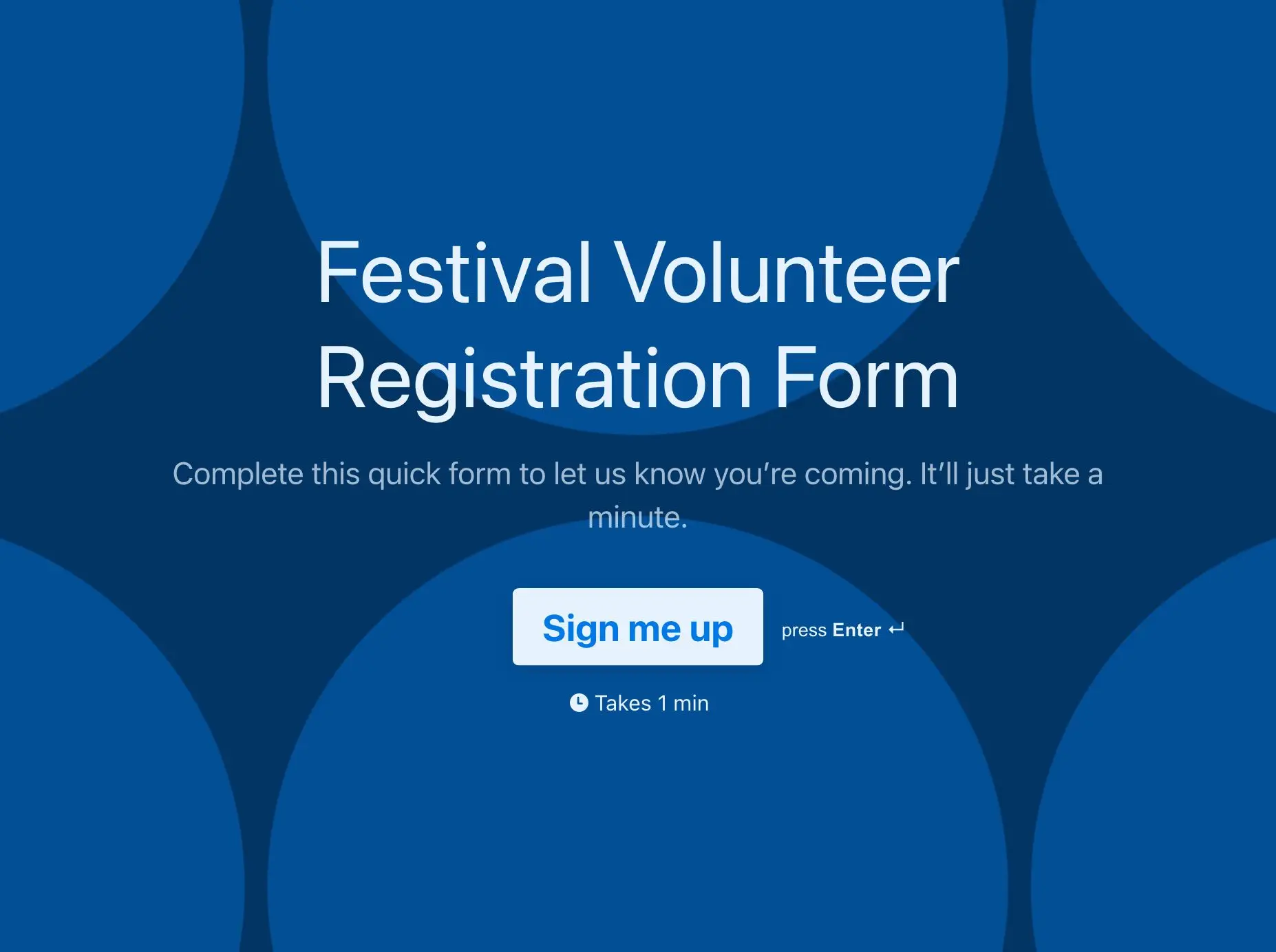 Festival Volunteer Registration Form Template Hero