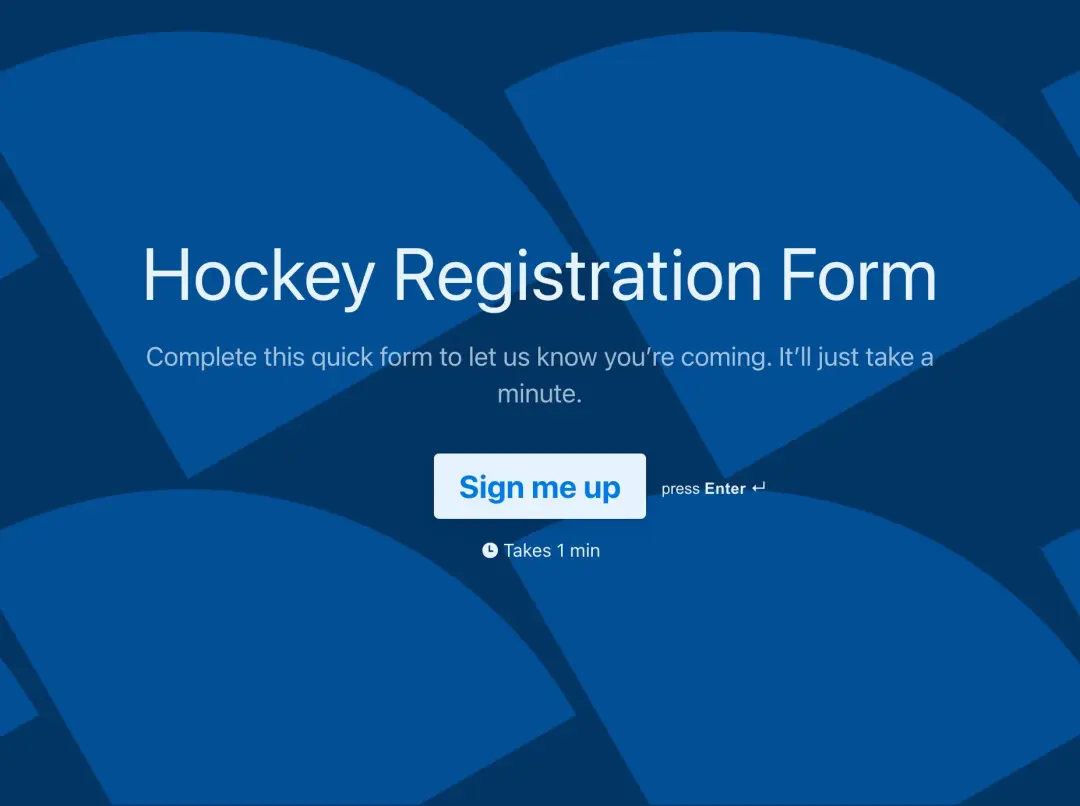 Hockey Registration Form Template