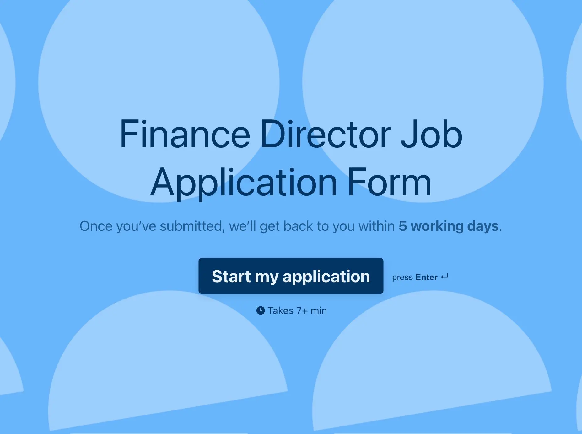 Finance Director Job Application Form Template Hero