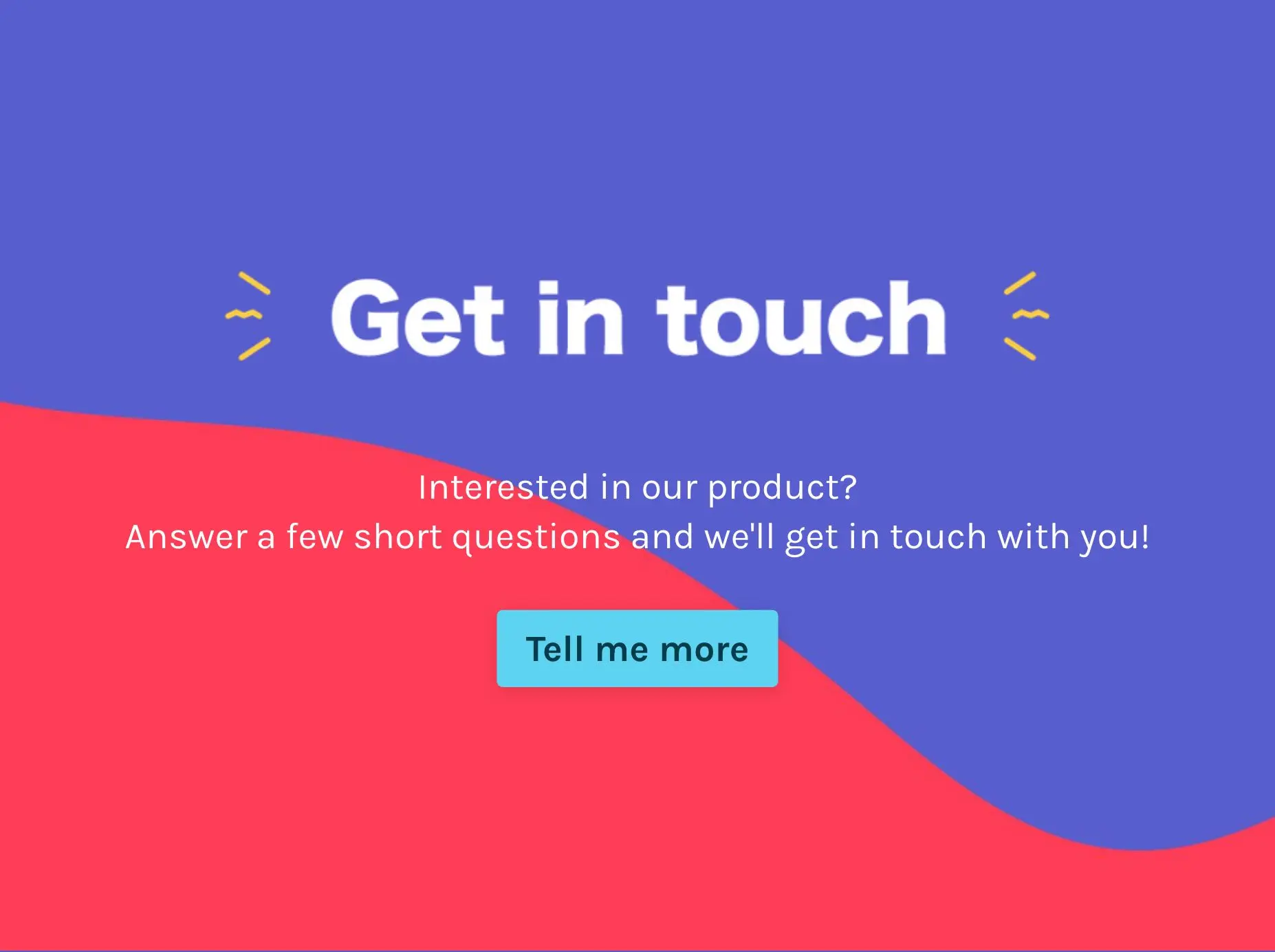 "Get In Touch" Form Template Hero