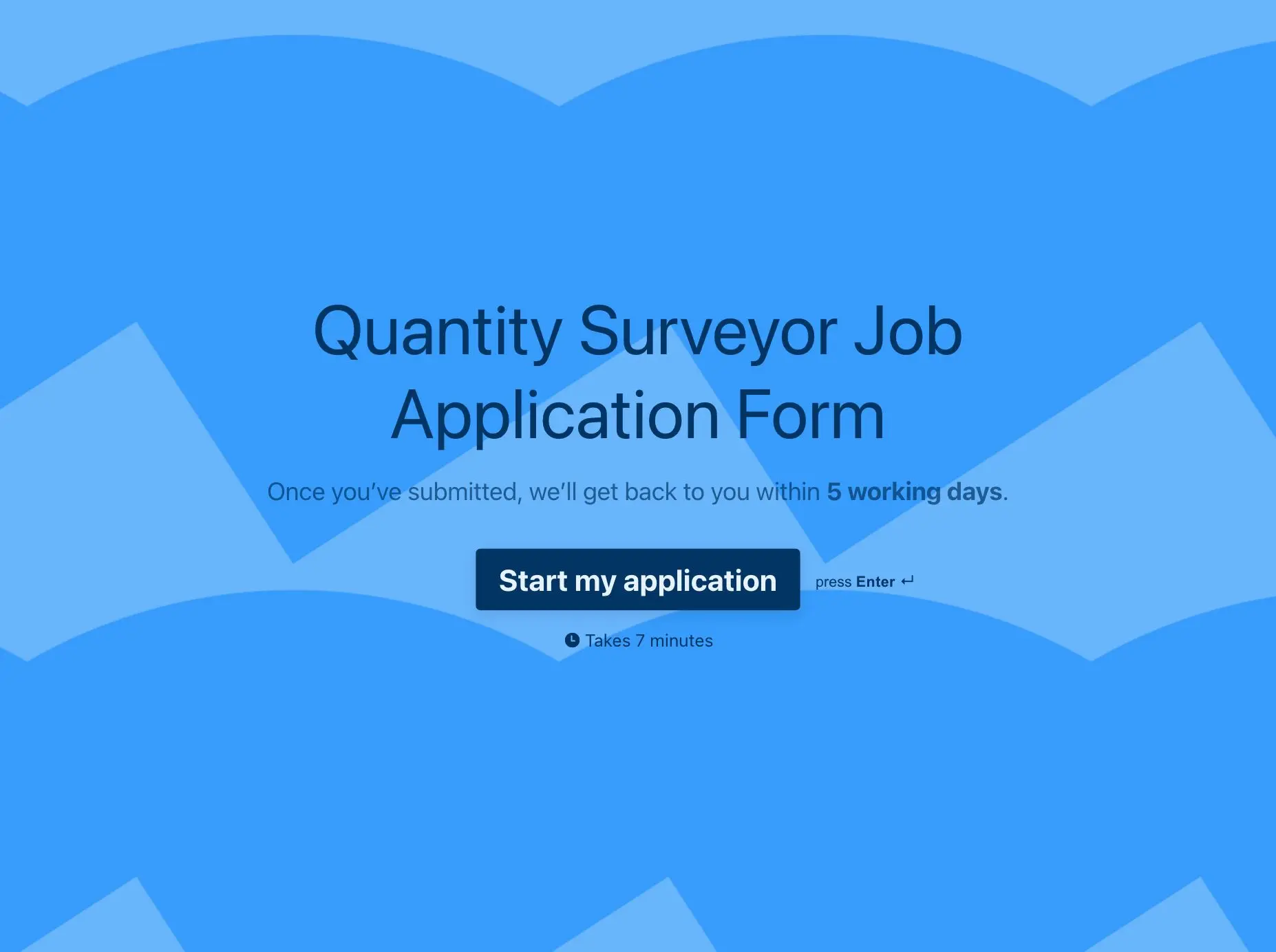 Quantity Surveyor Job Application Form Template Hero