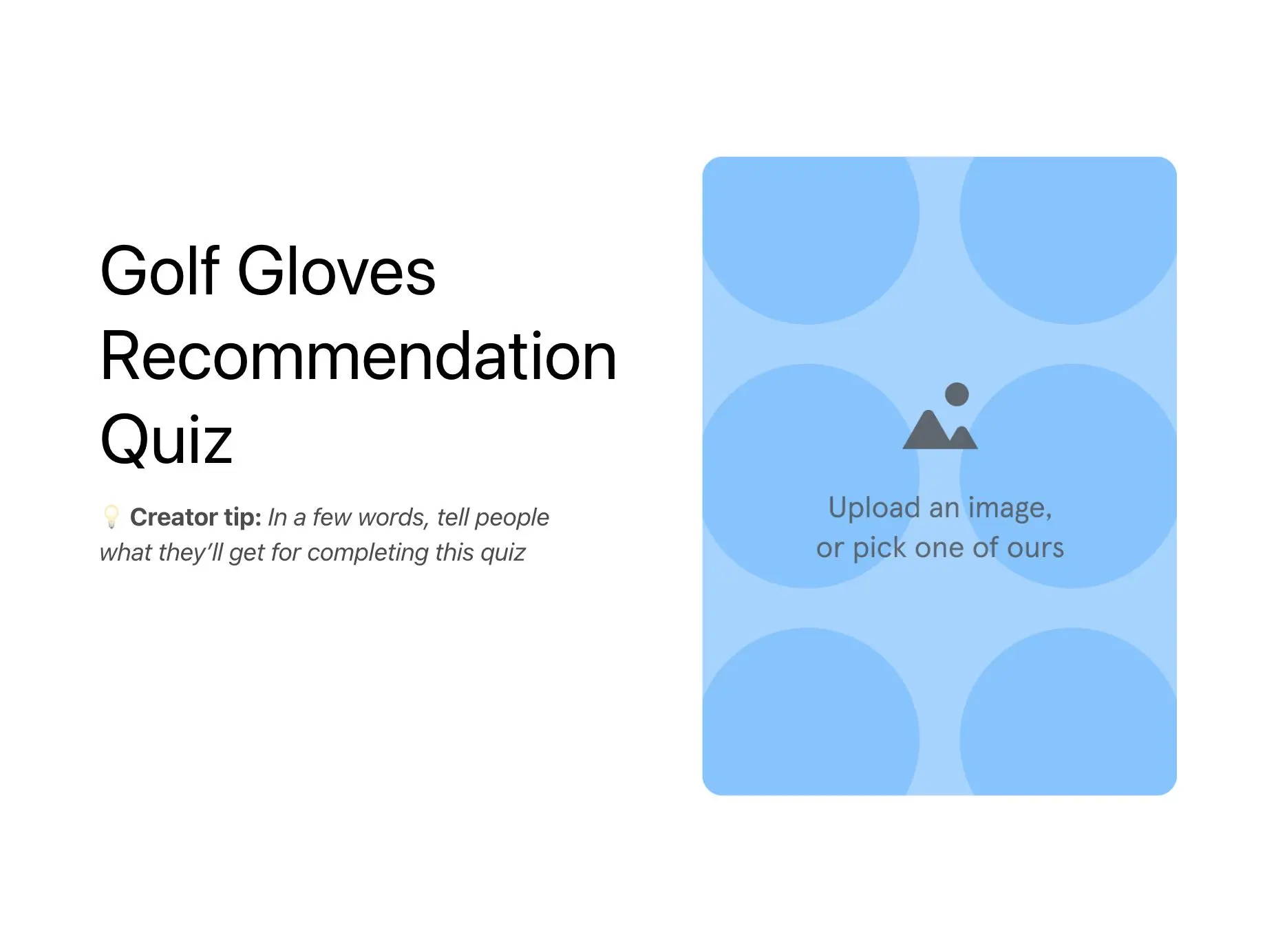Golf Gloves Recommendation Quiz Template Hero