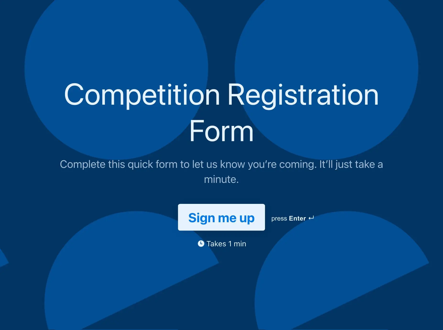 Competition Registration Form Template Hero