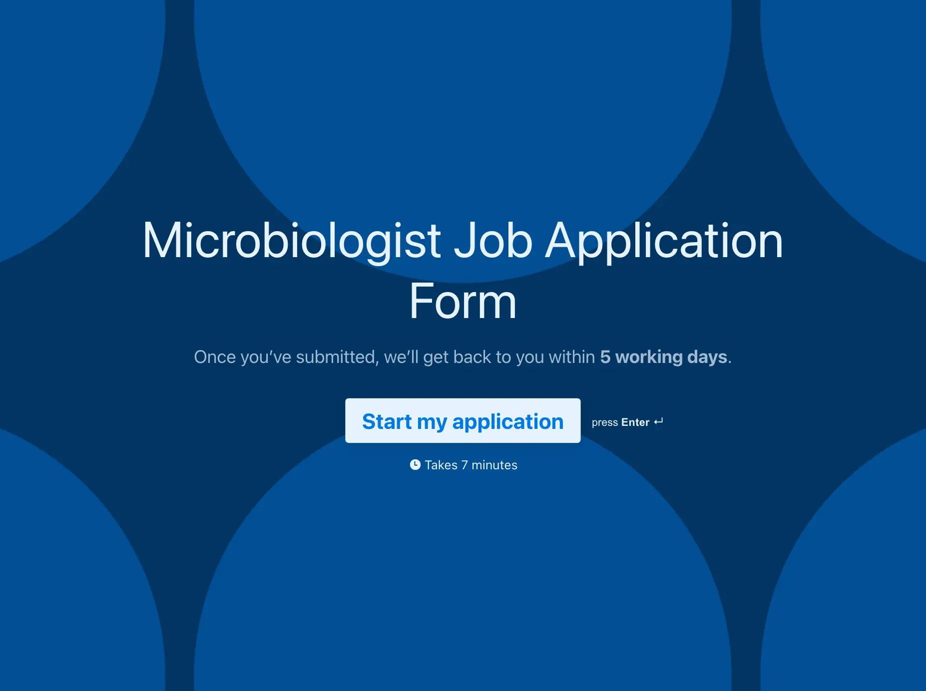 Microbiologist Job Application Form Template Hero