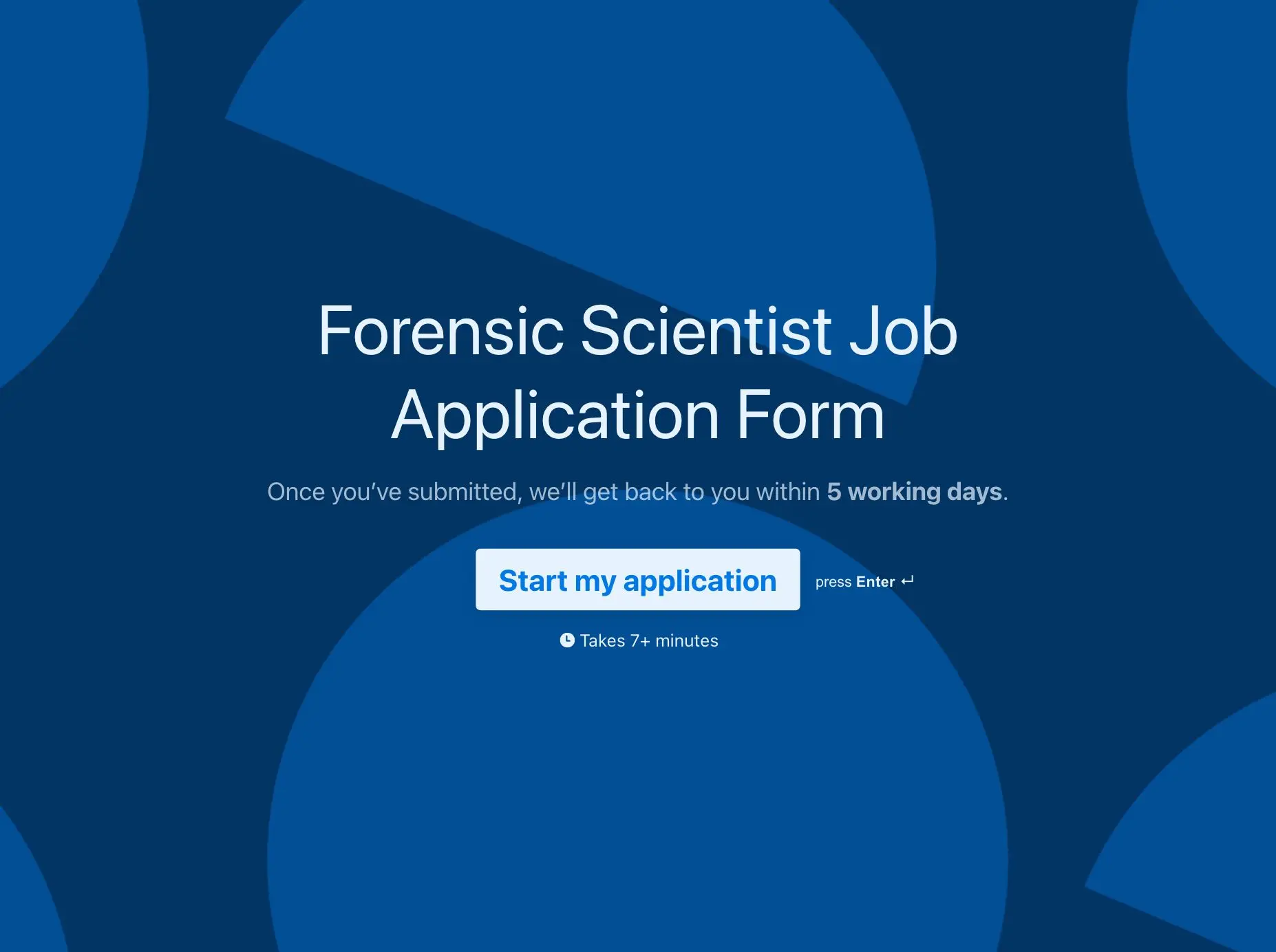 Forensic Scientist Job Application Form Template Hero