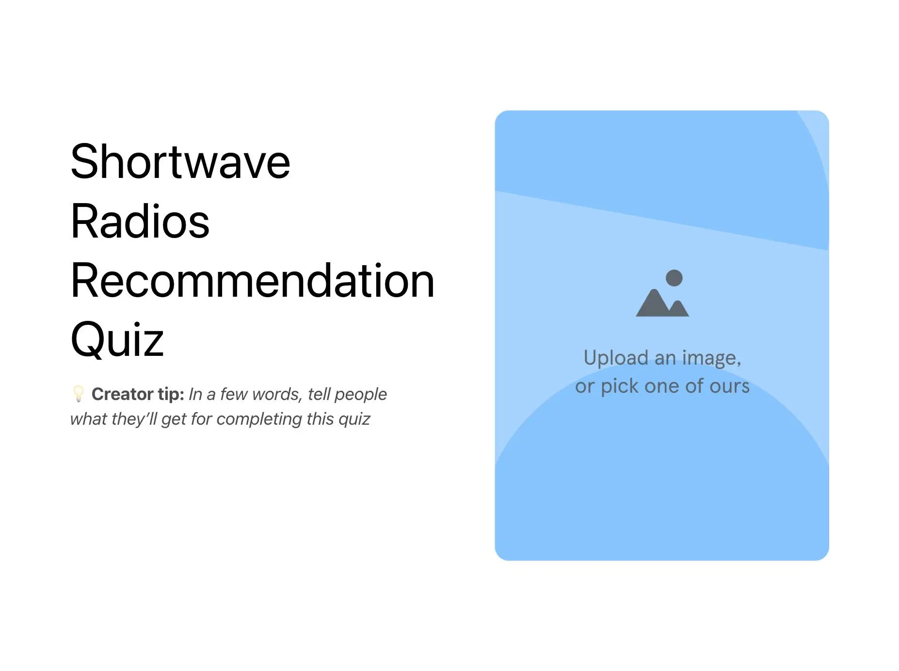 Shortwave Radios Recommendation Quiz Template Hero