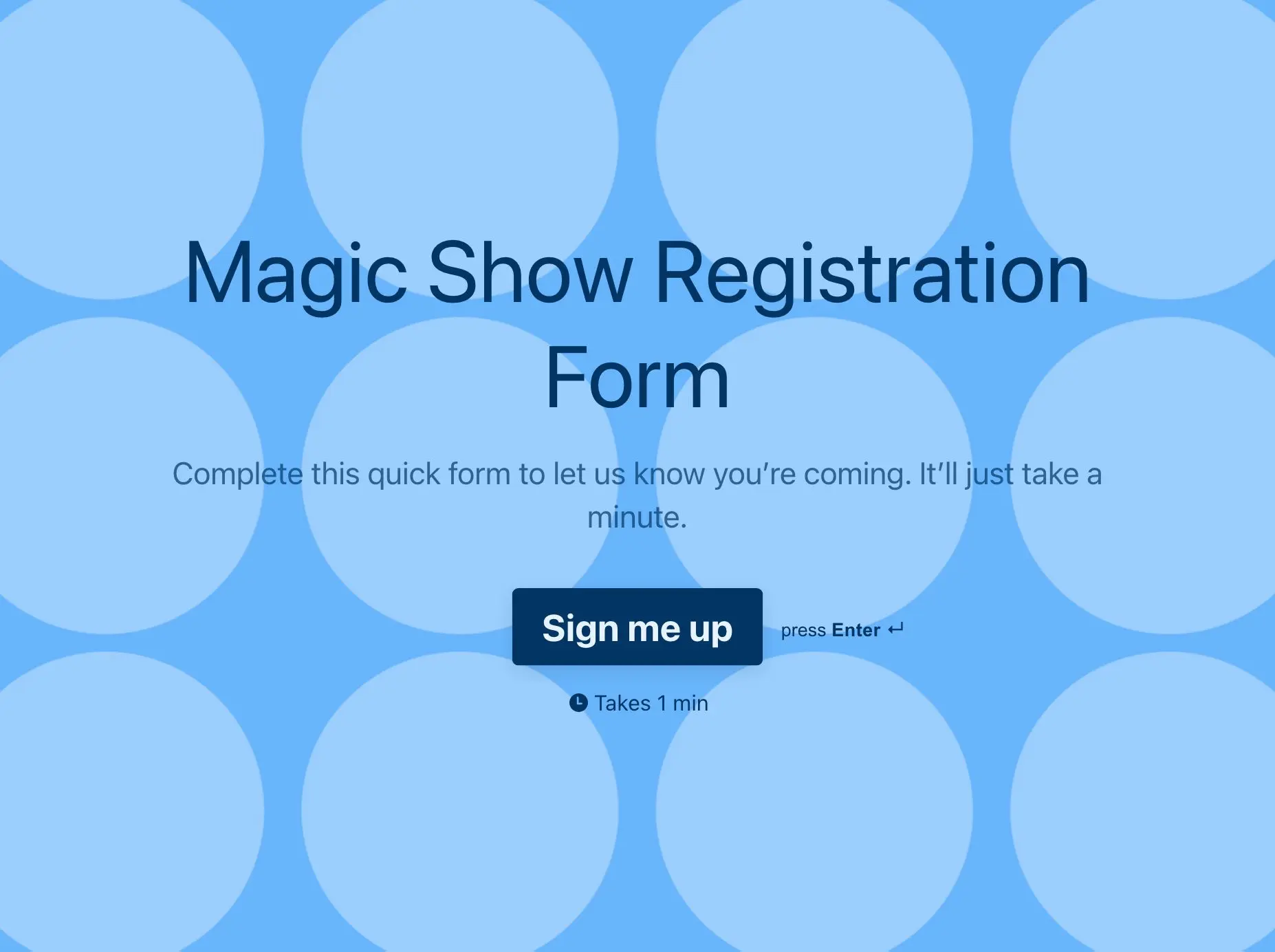 Magic Show Registration Form Template Hero