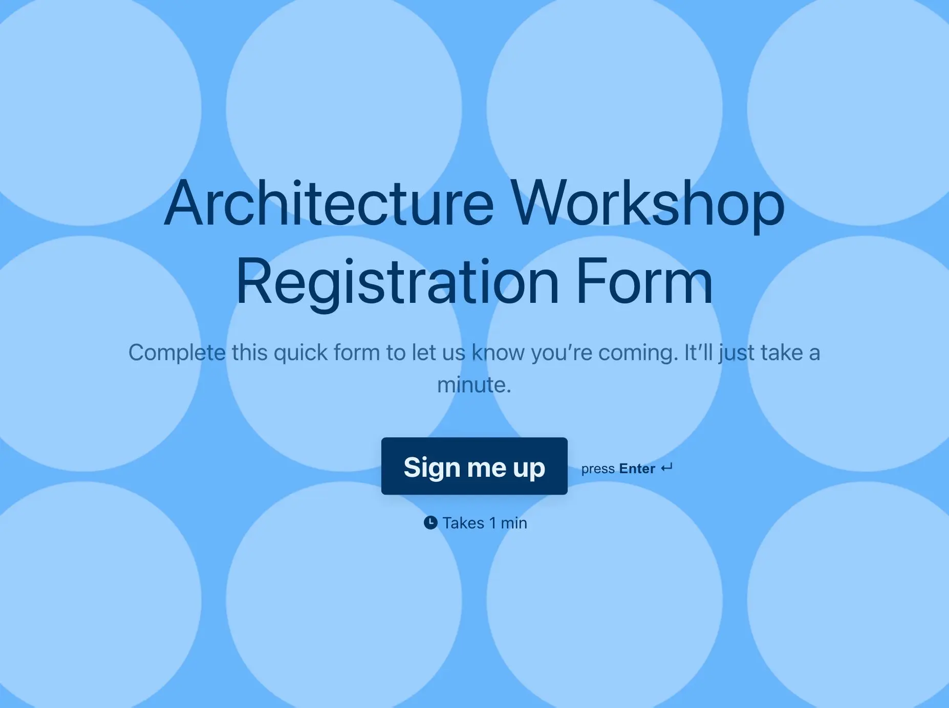 Architecture Workshop Registration Form Template Hero
