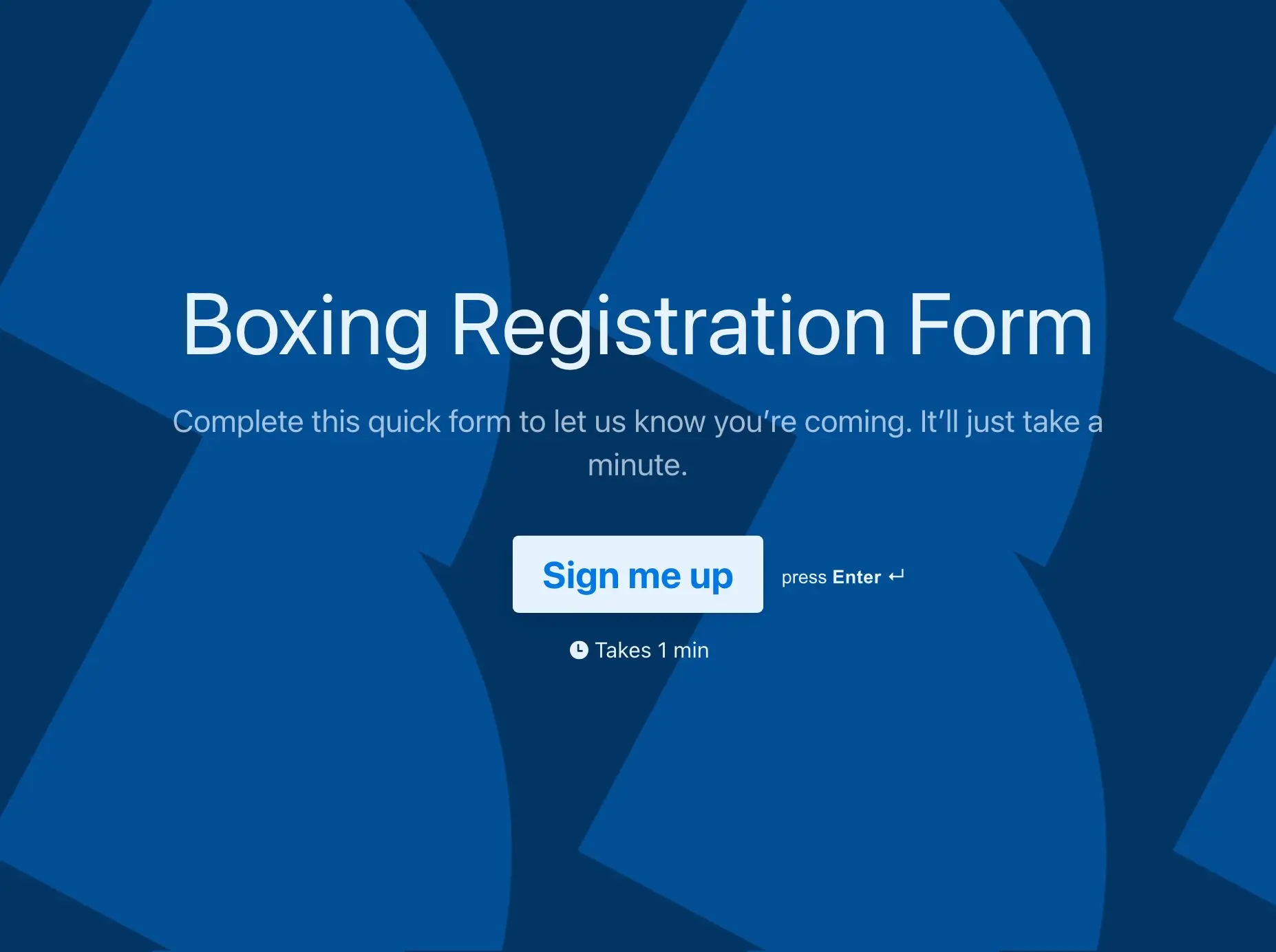 Boxing Registration Form Template Hero