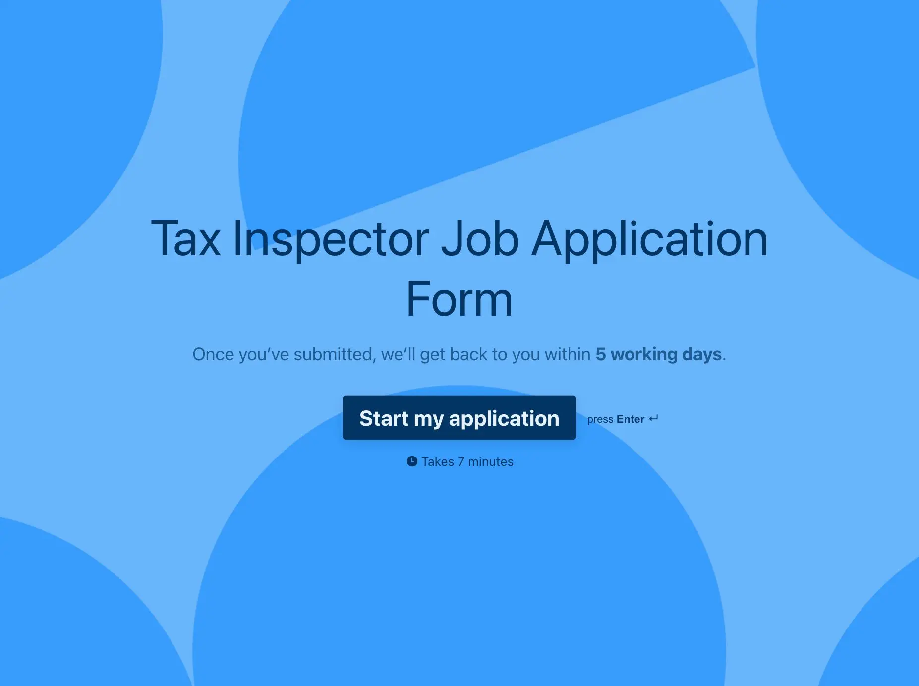 Tax Inspector Job Application Form Template Hero