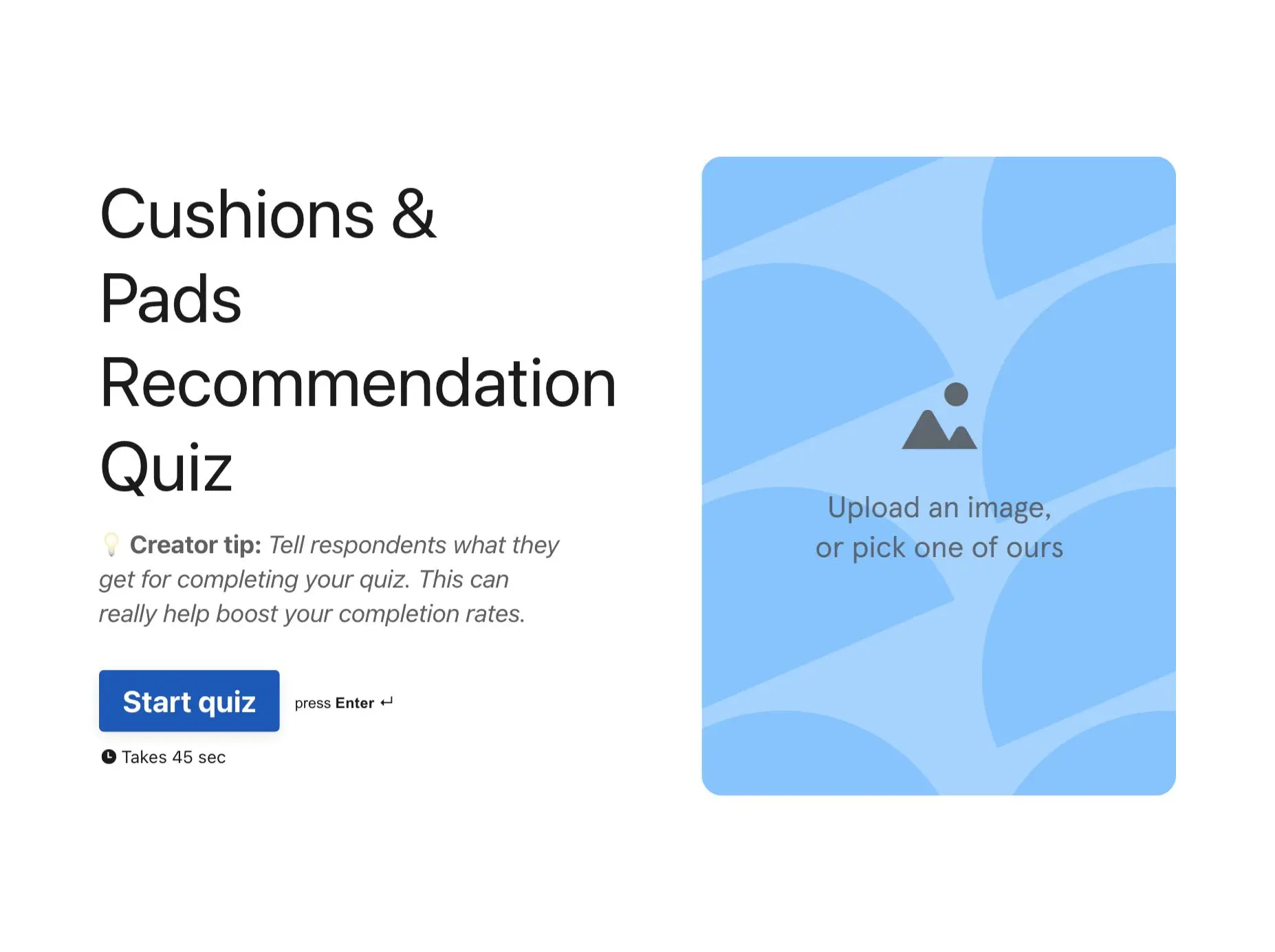 Cushions & Pads Recommendation Quiz Template Hero