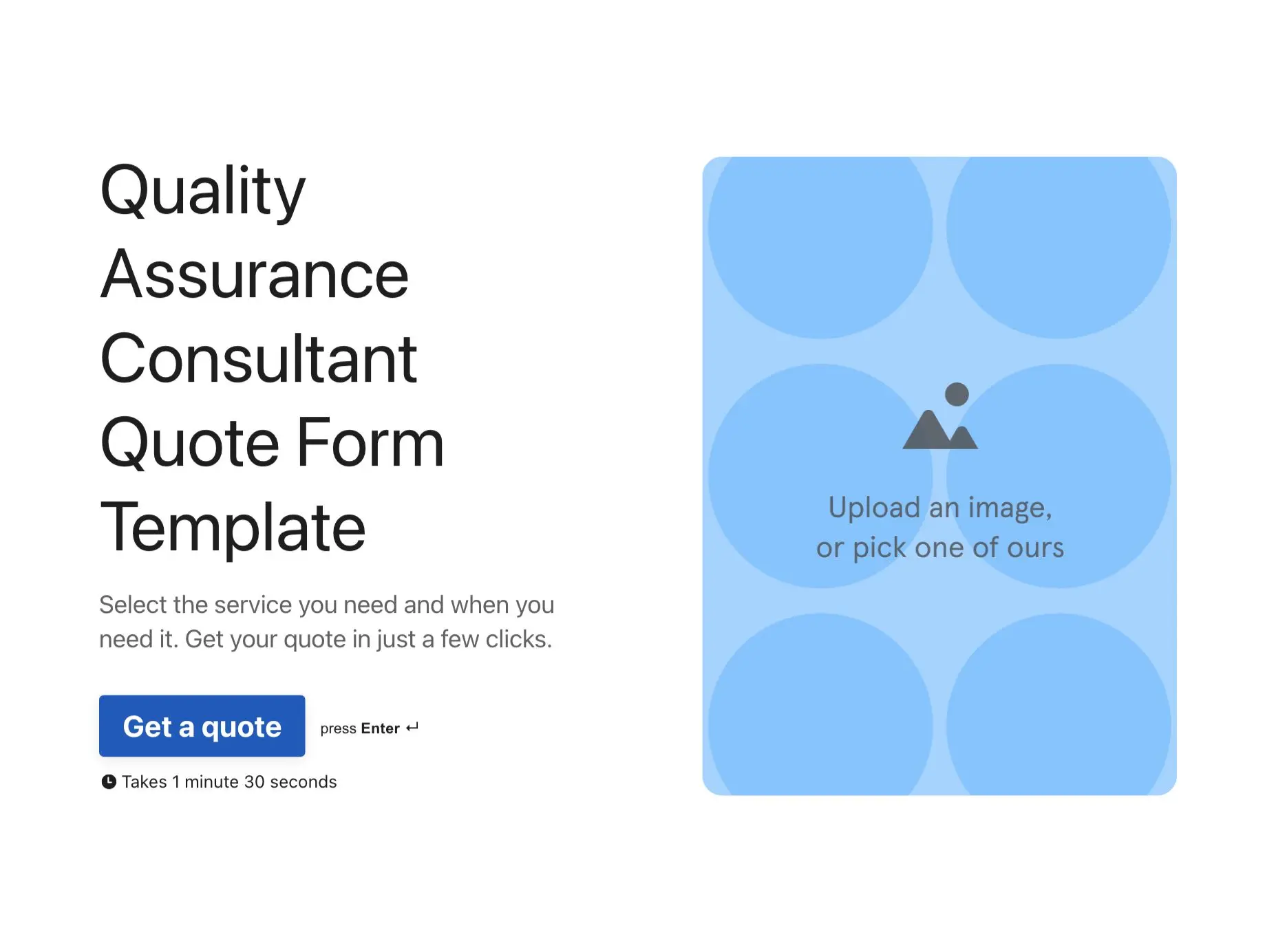 Quality Assurance Consultant Quote Form Template Hero