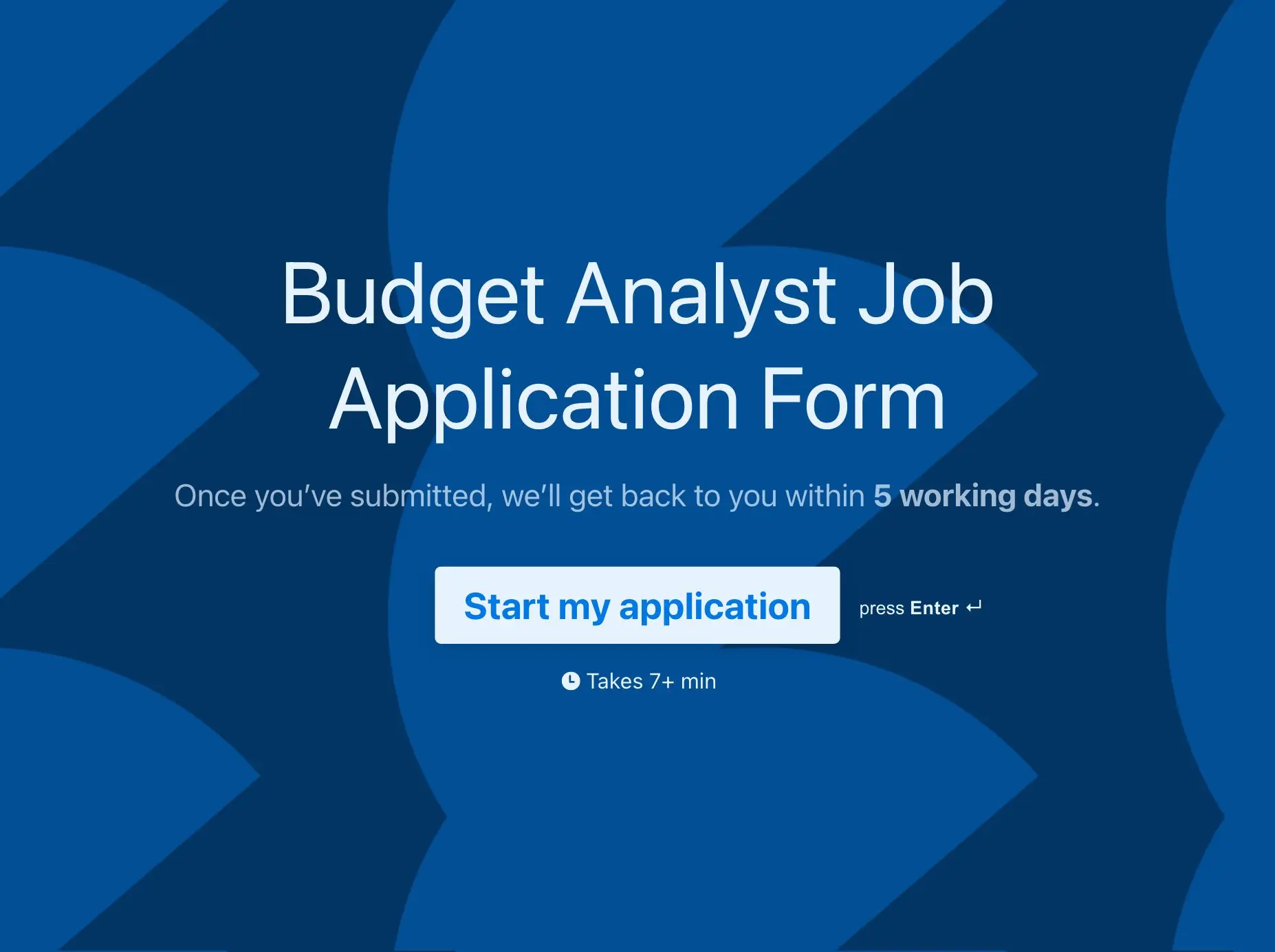 Budget Analyst Job Application Form Template Hero
