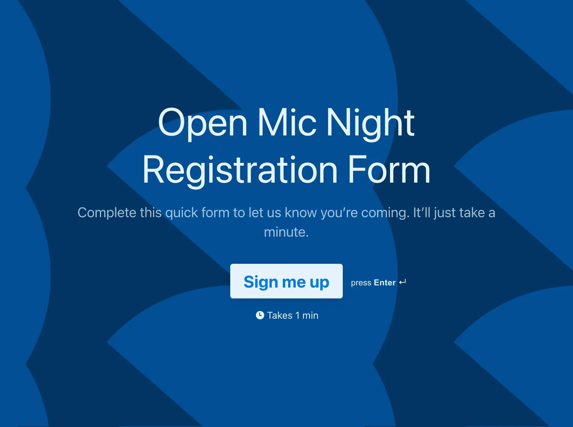 Open Mic Night Registration Form Template Hero