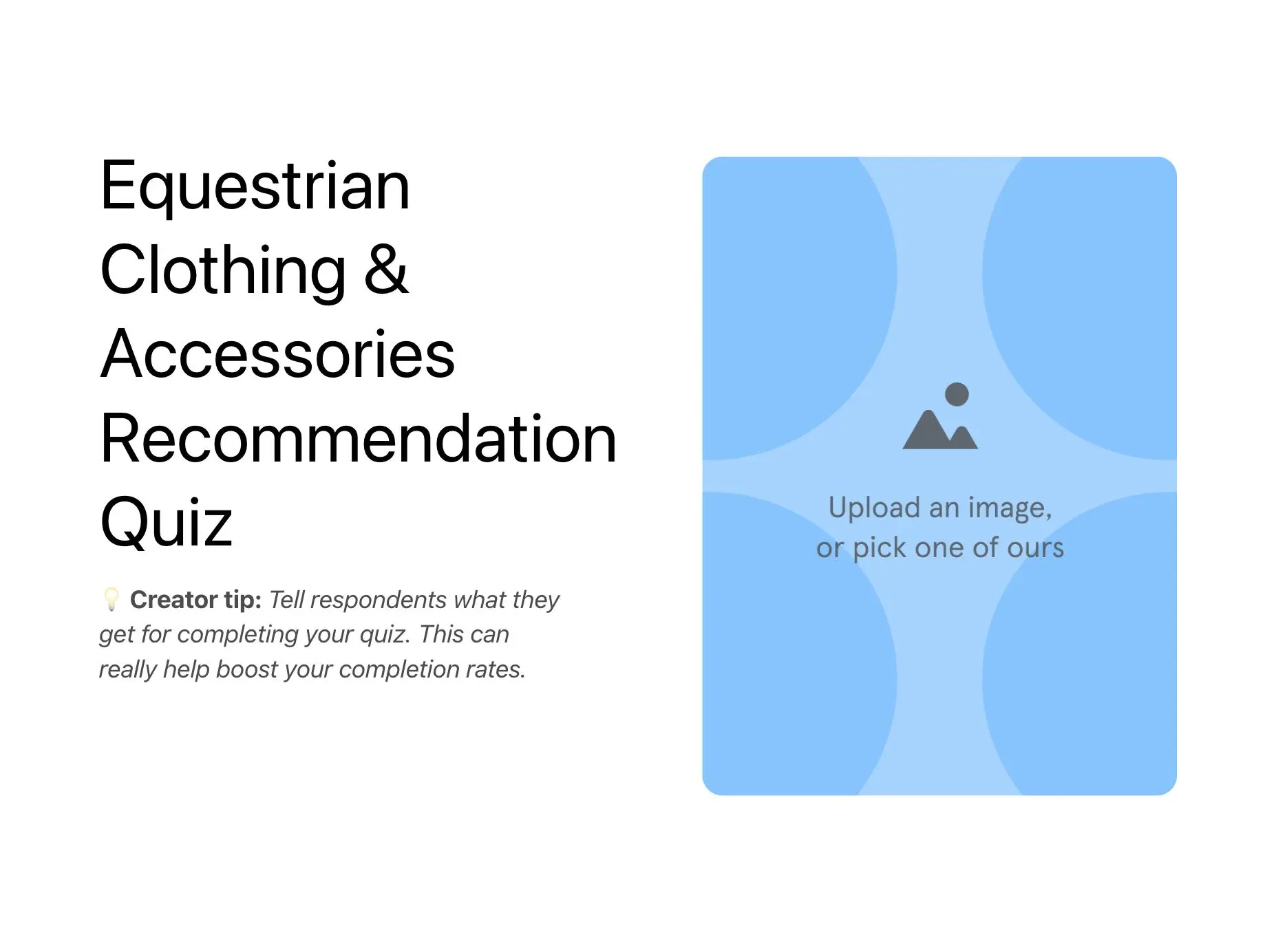 Equestrian Clothing & Accessories Recommendation Quiz Template Hero