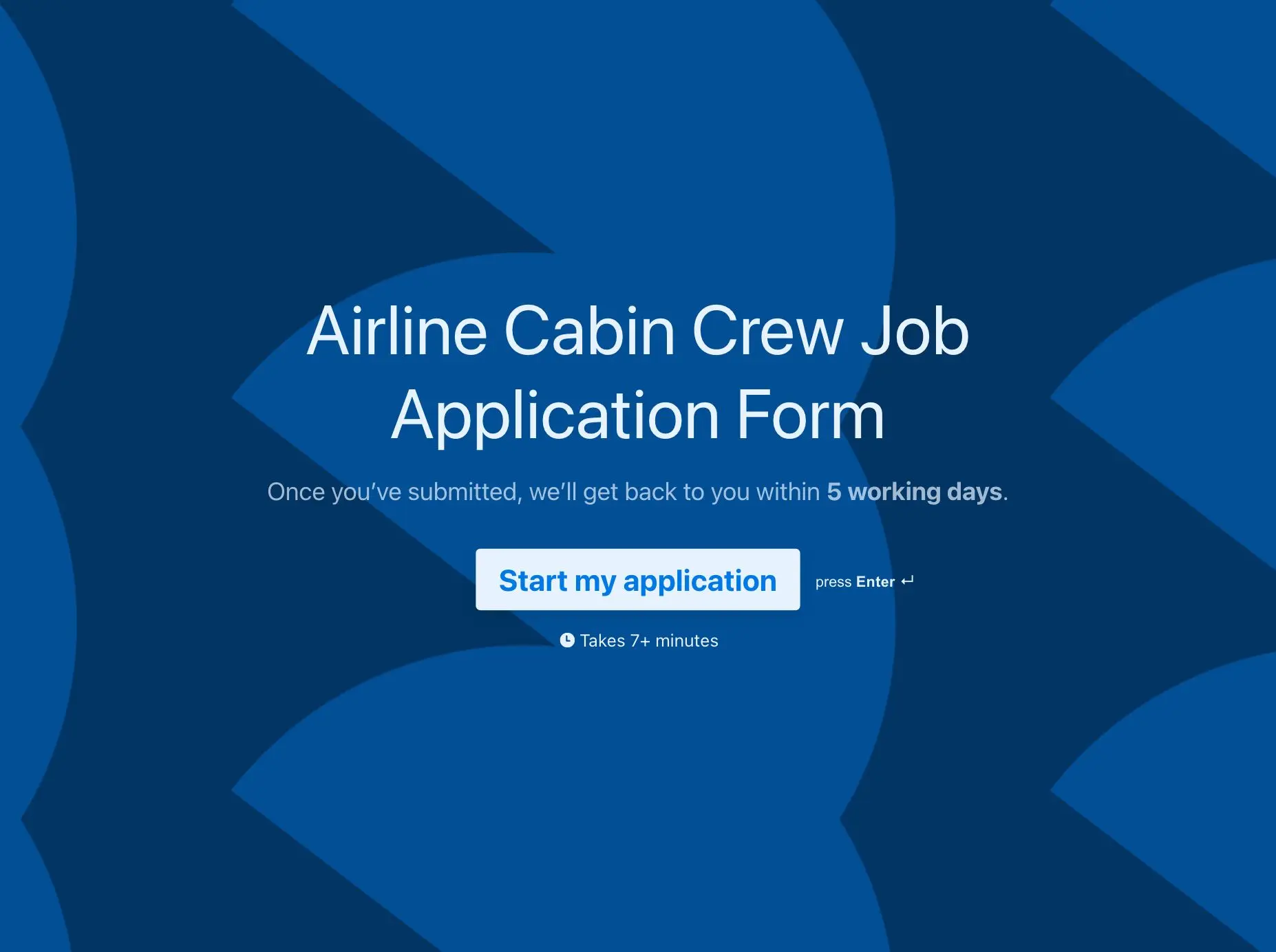 Airline Cabin Crew Job Application Form Template Hero