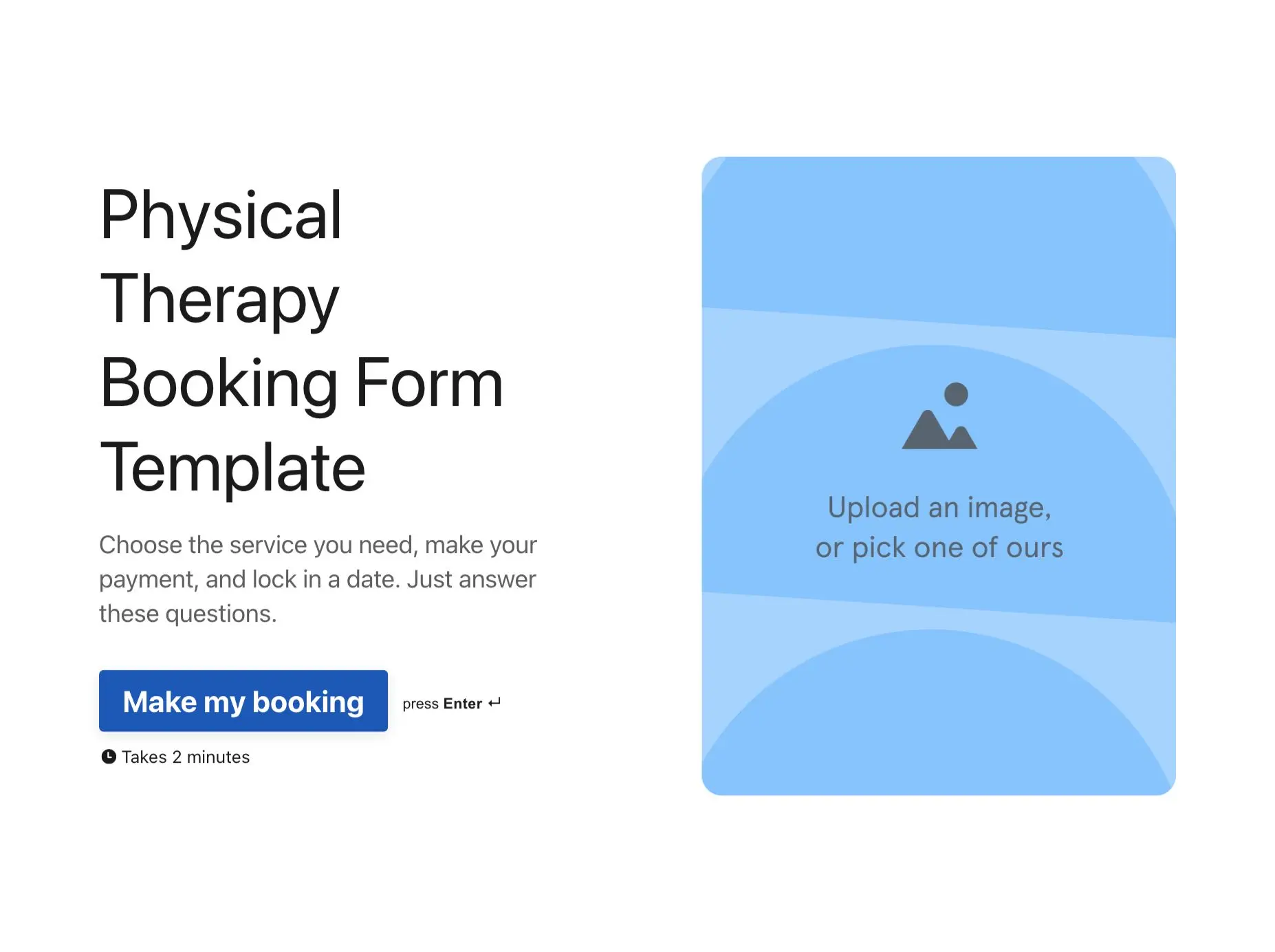 Physical Therapy Booking Form Template Hero