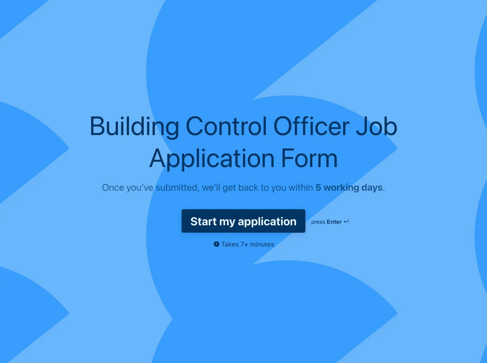 Building Control Officer Job Application Form Template Hero