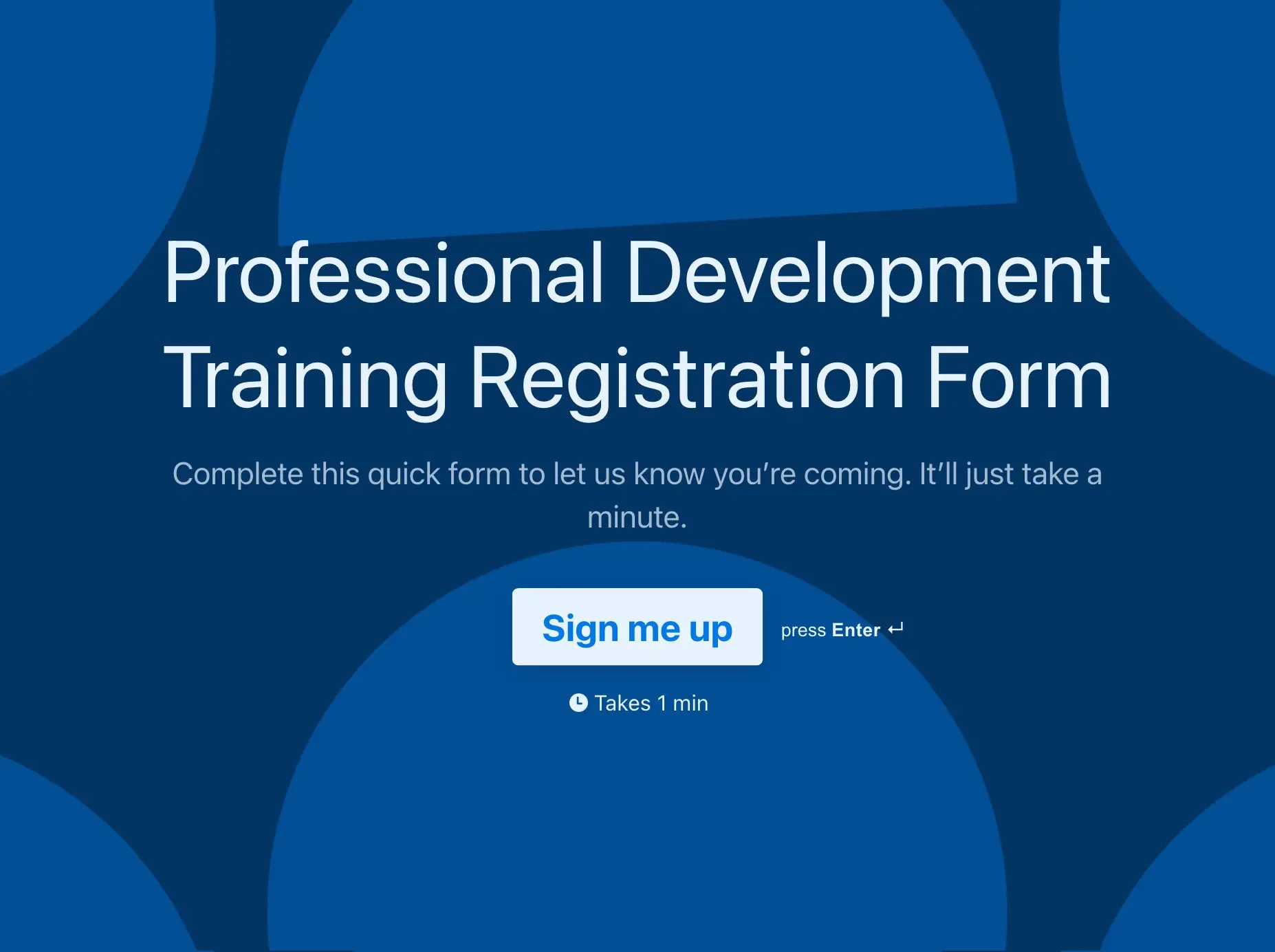 Professional Development Training Registration Form Template Hero