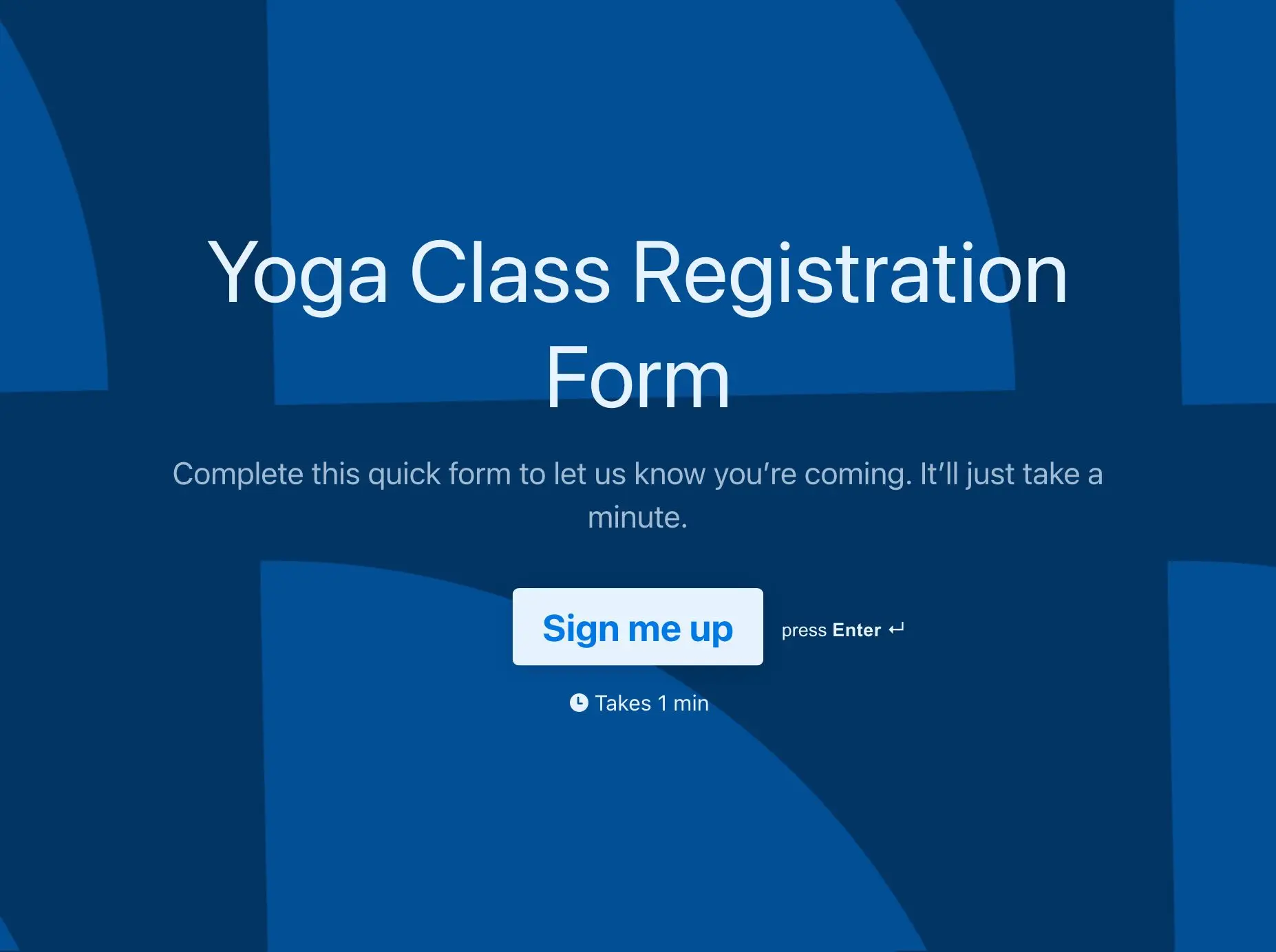 Yoga Class Registration Form Template Hero