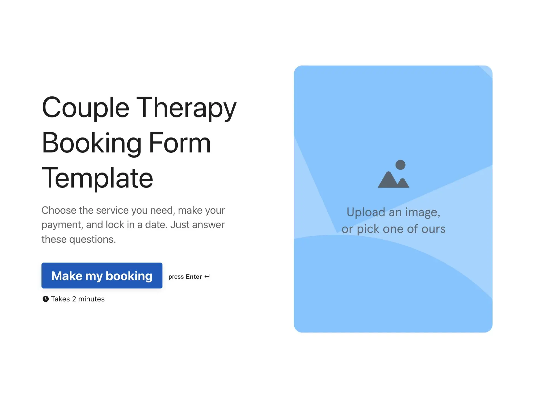 Couple Therapy Booking Form Template Hero
