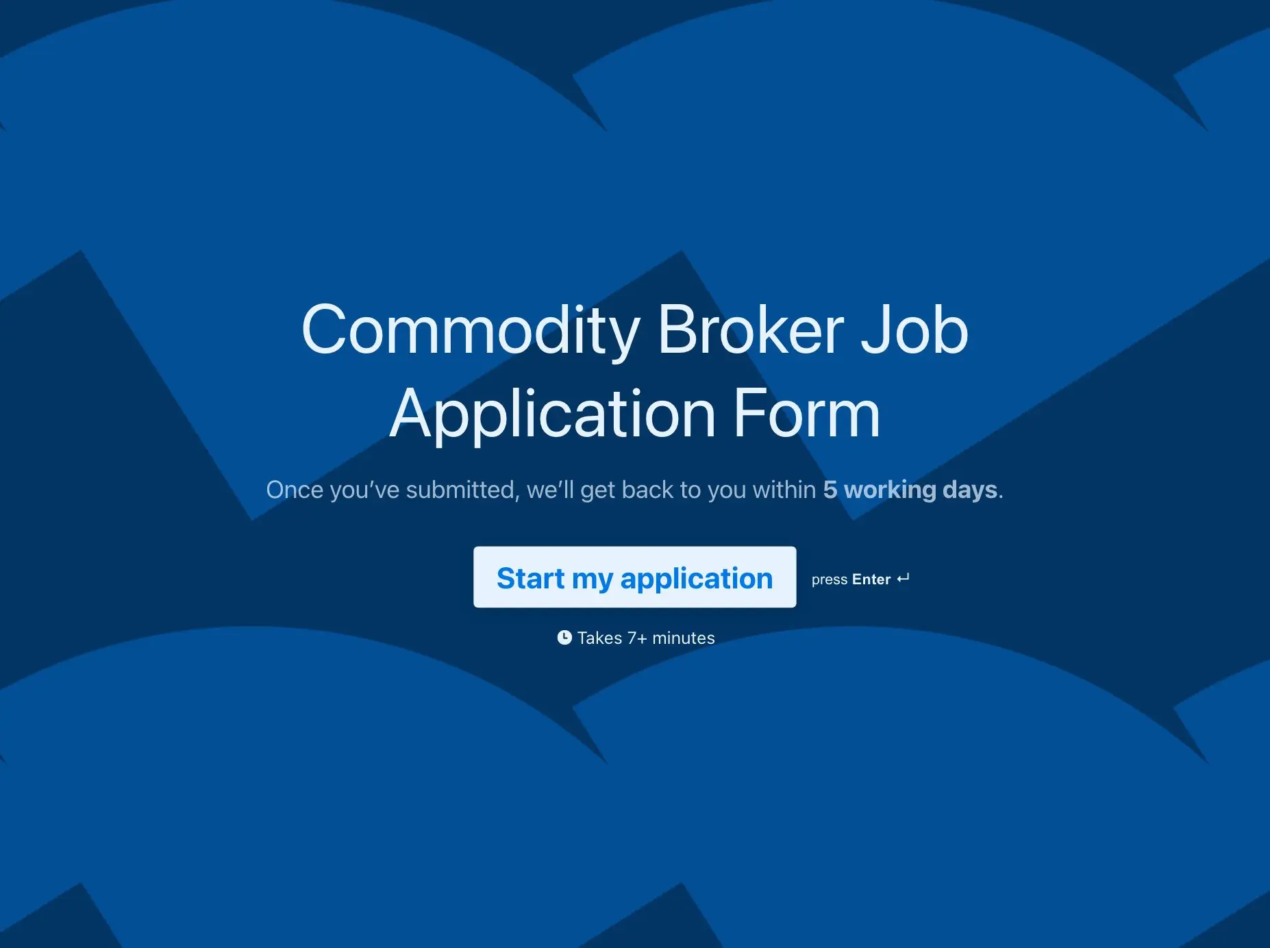 Commodity Broker Job Application Form Template Hero