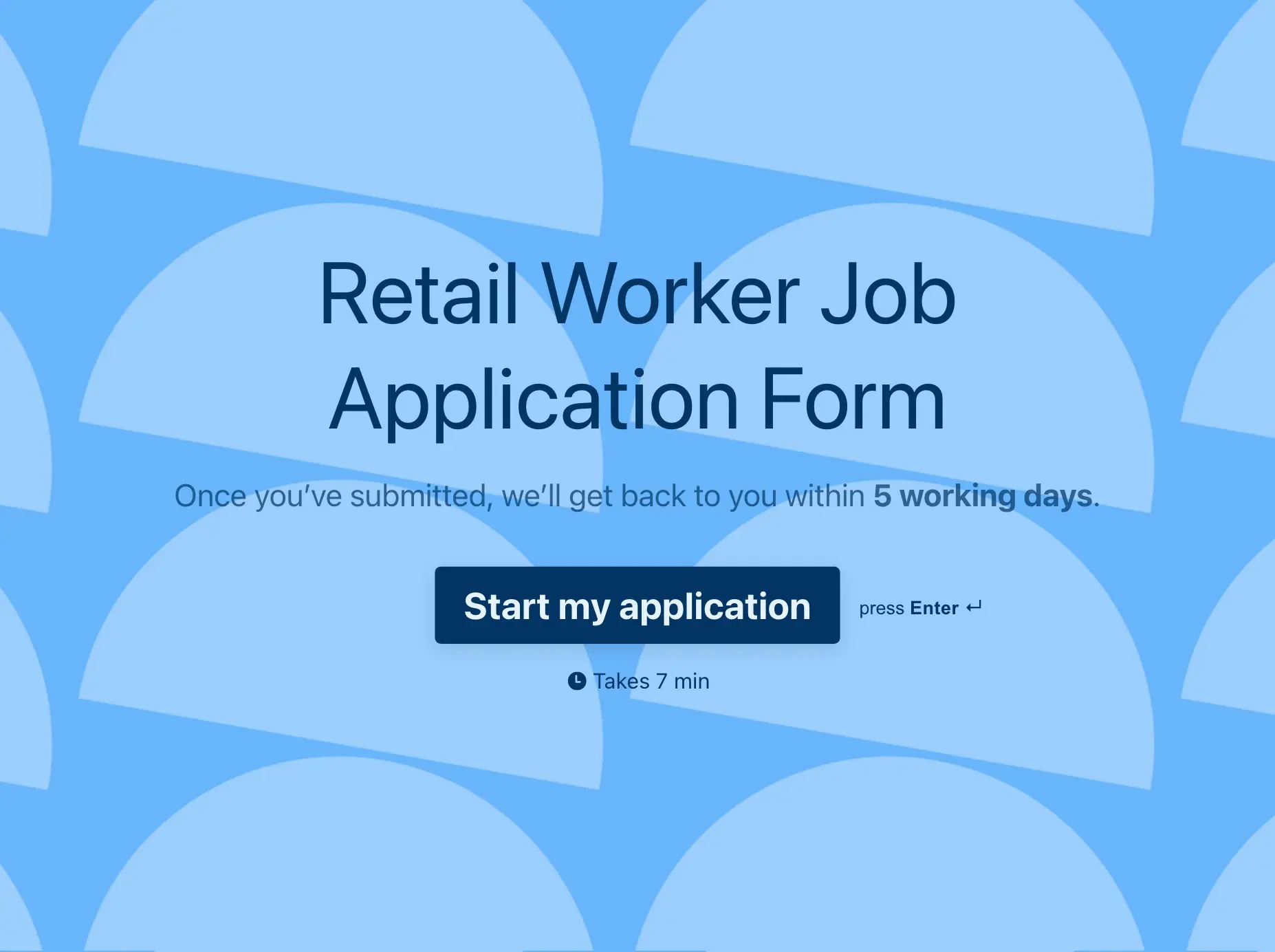 Retail Worker Job Application Form Template Hero