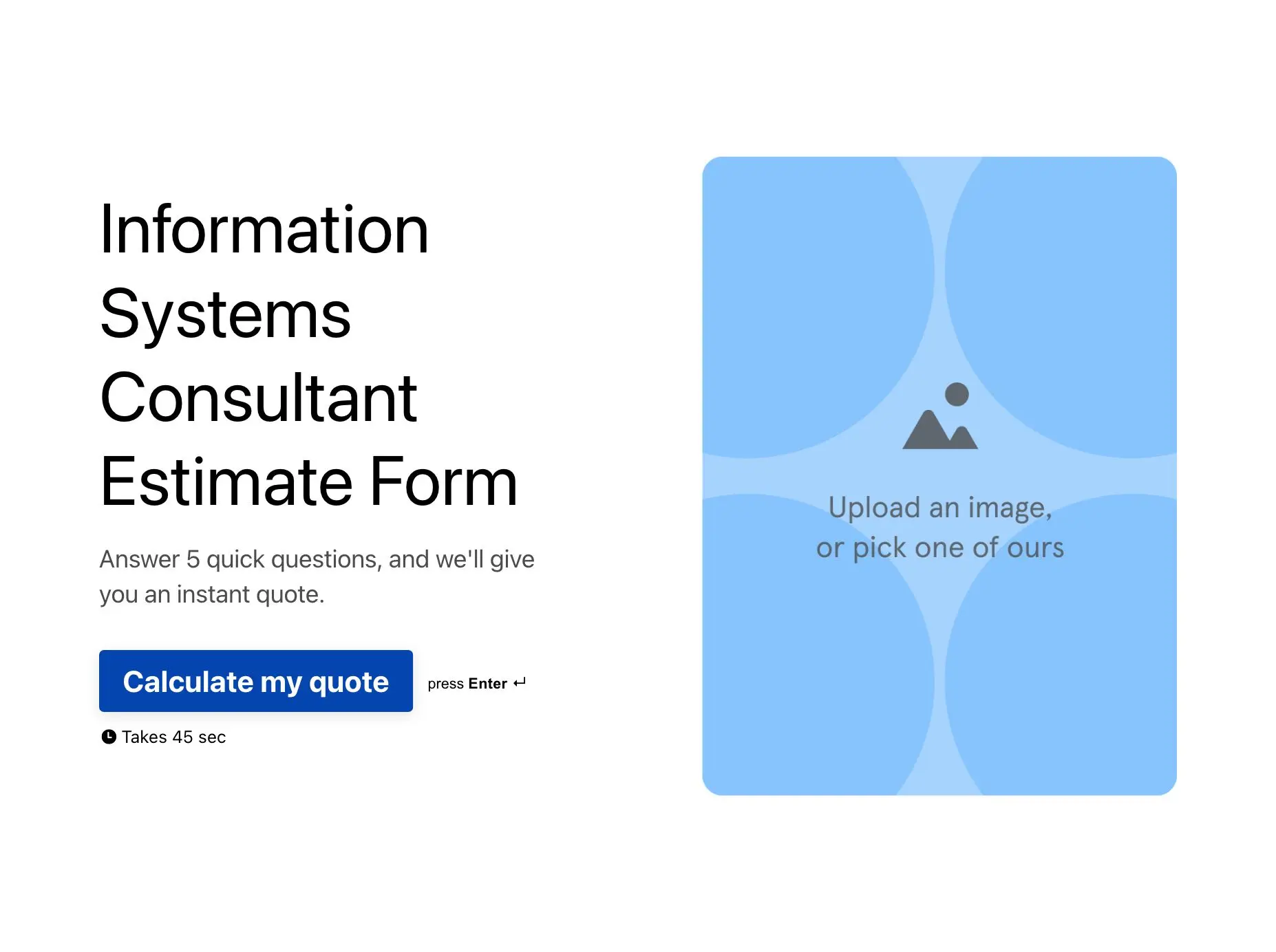 Information Systems Consultant Estimate Form Template Hero