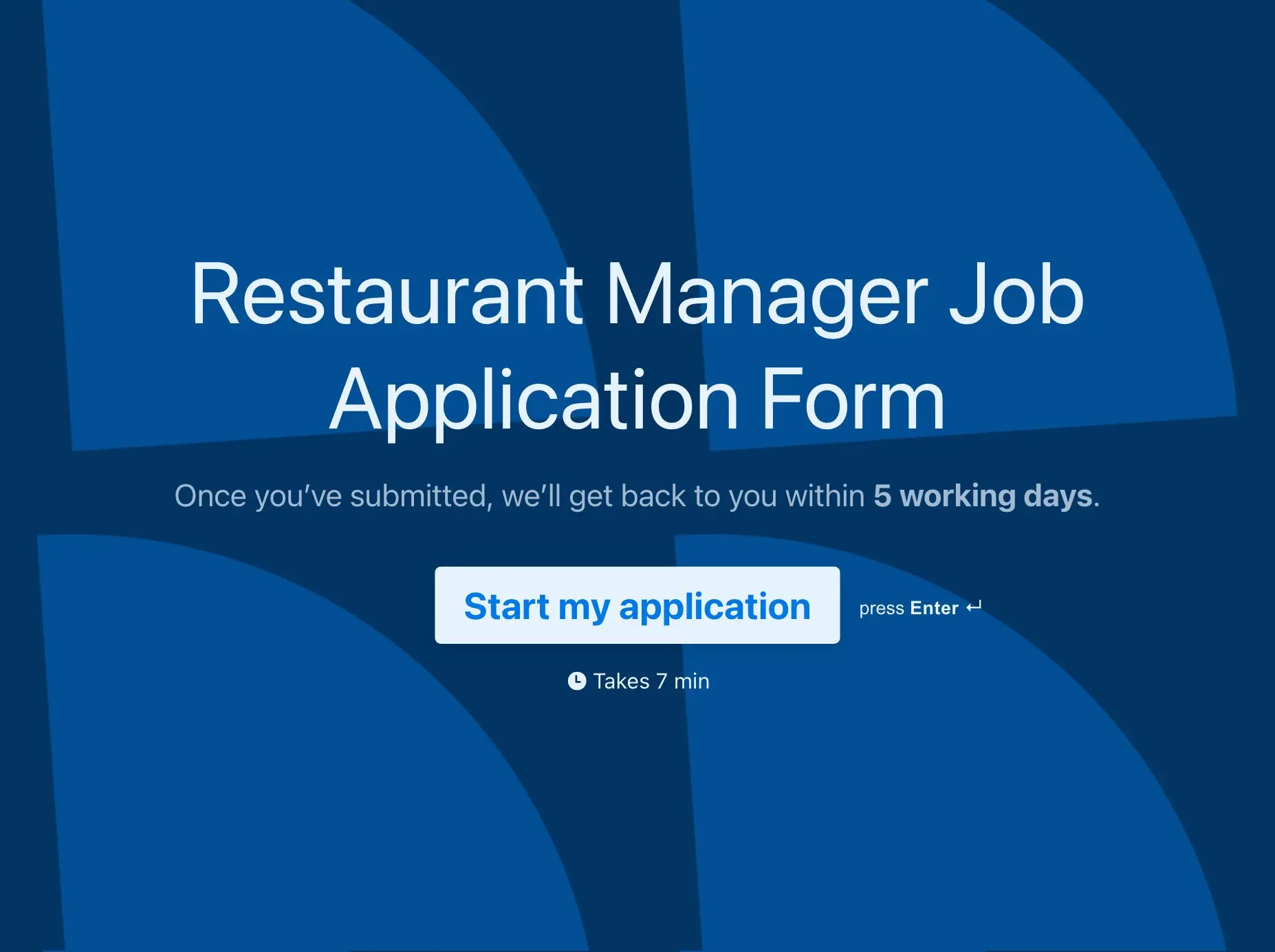 Restaurant Manager Job Application Form Template Hero