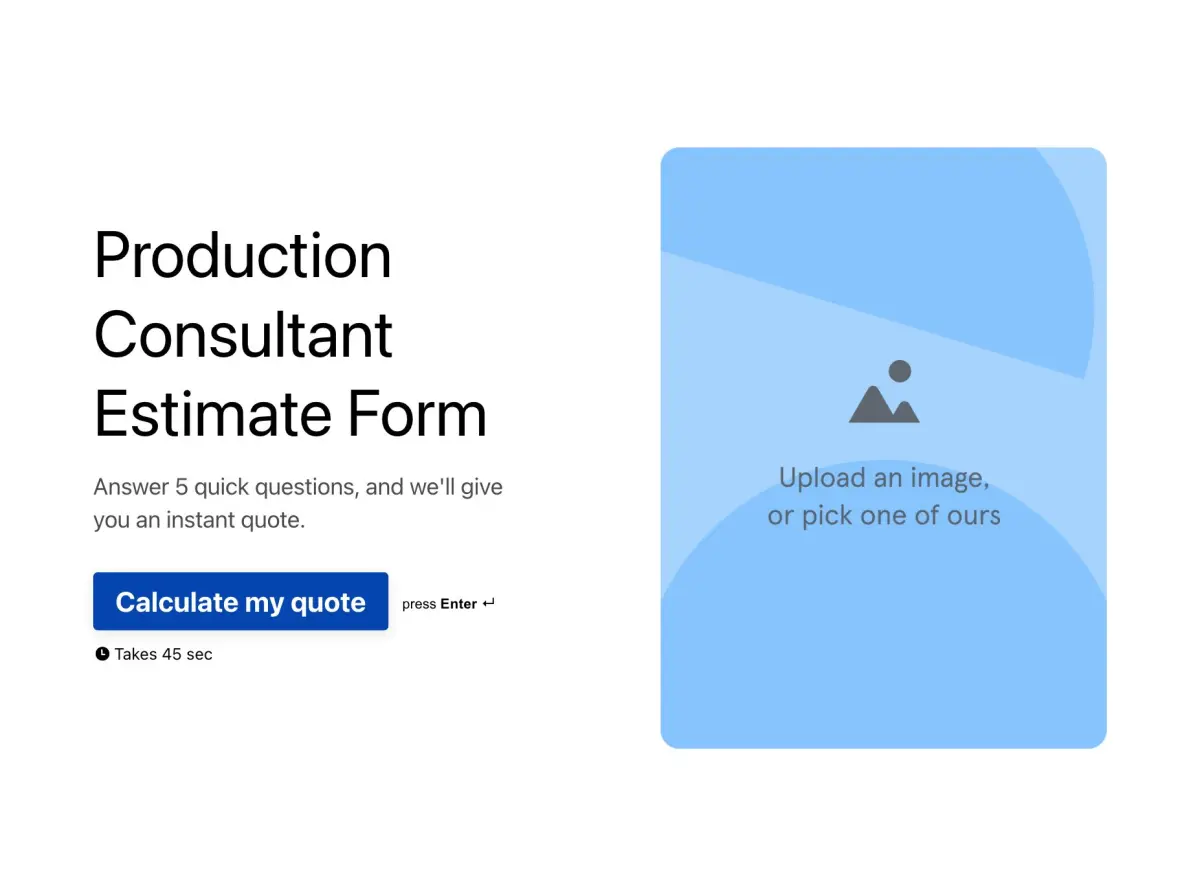 Production Consultant Estimate Form Template