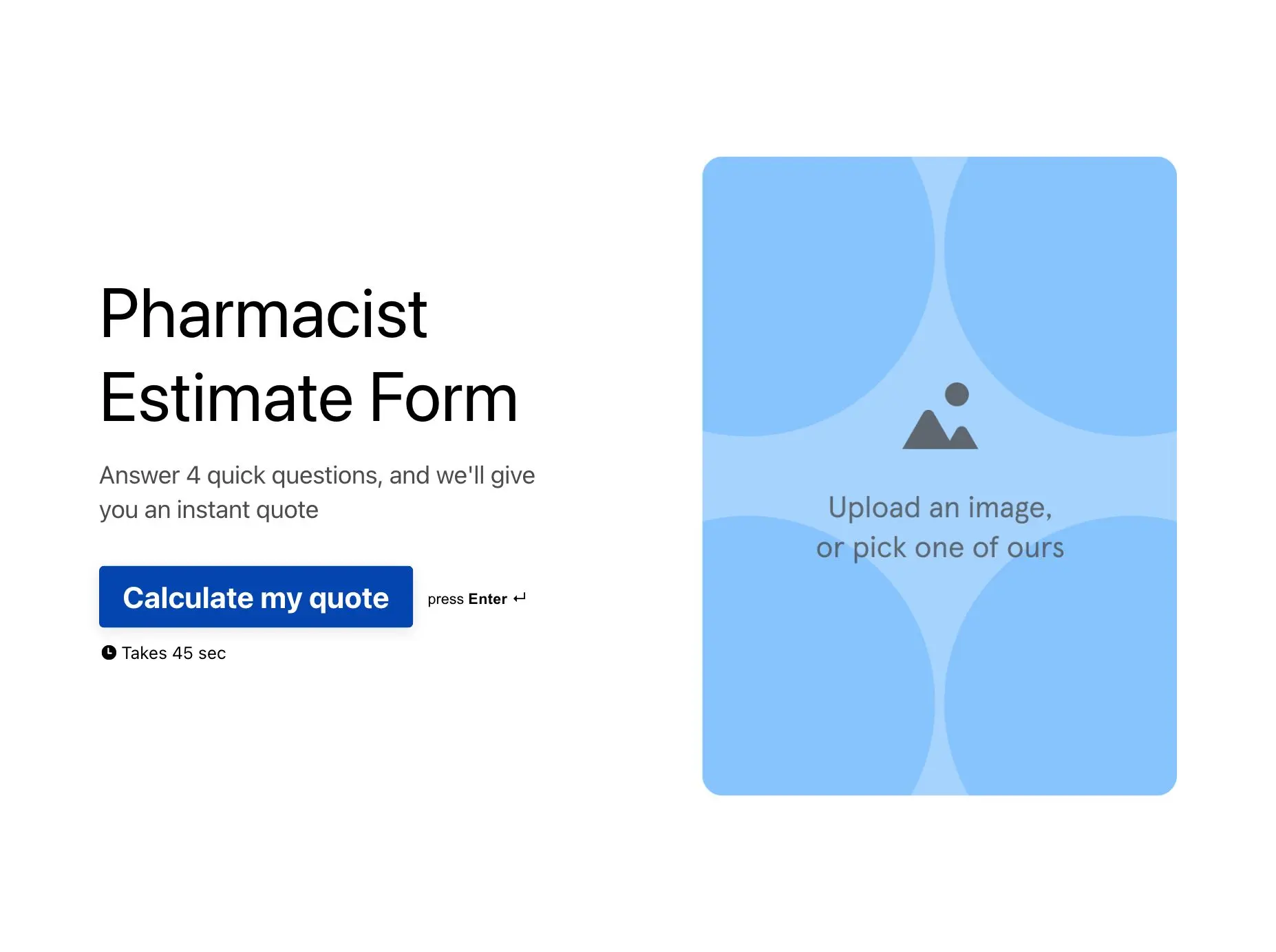 Pharmacist Estimate Form Template Hero