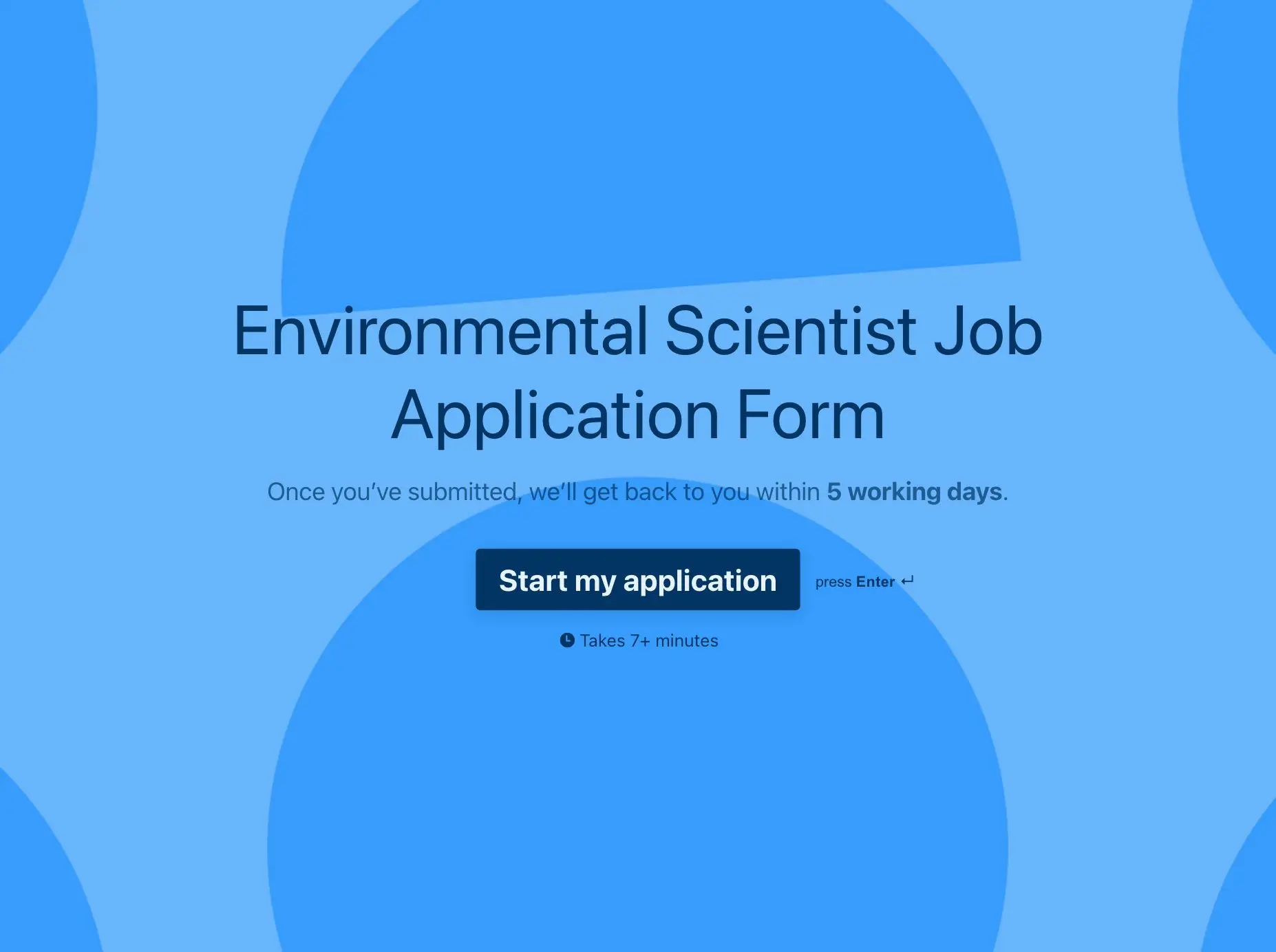 Environmental Scientist Job Application Form Template Hero