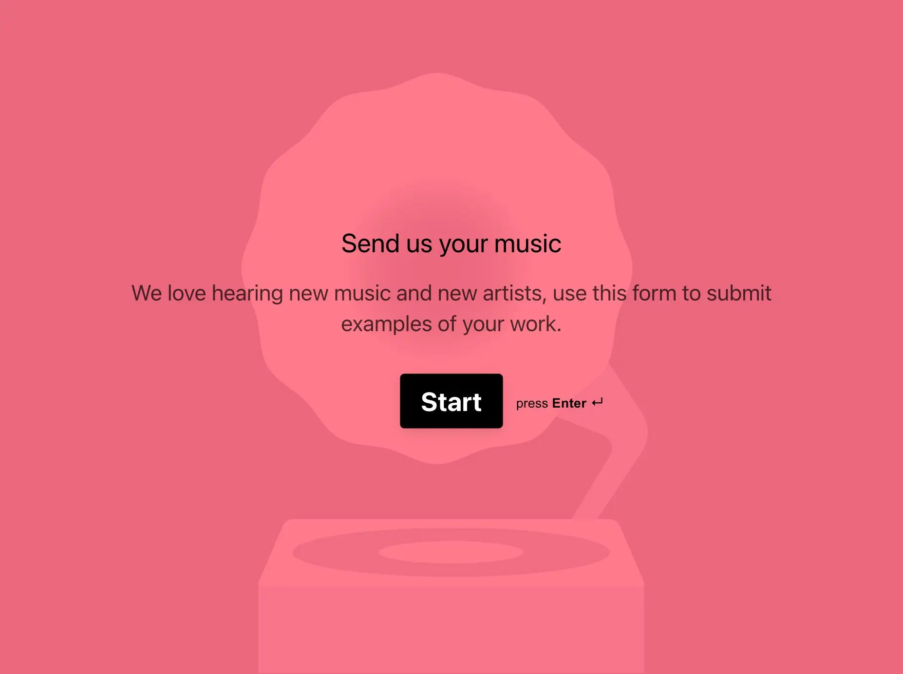 Music Submission Form Template Hero
