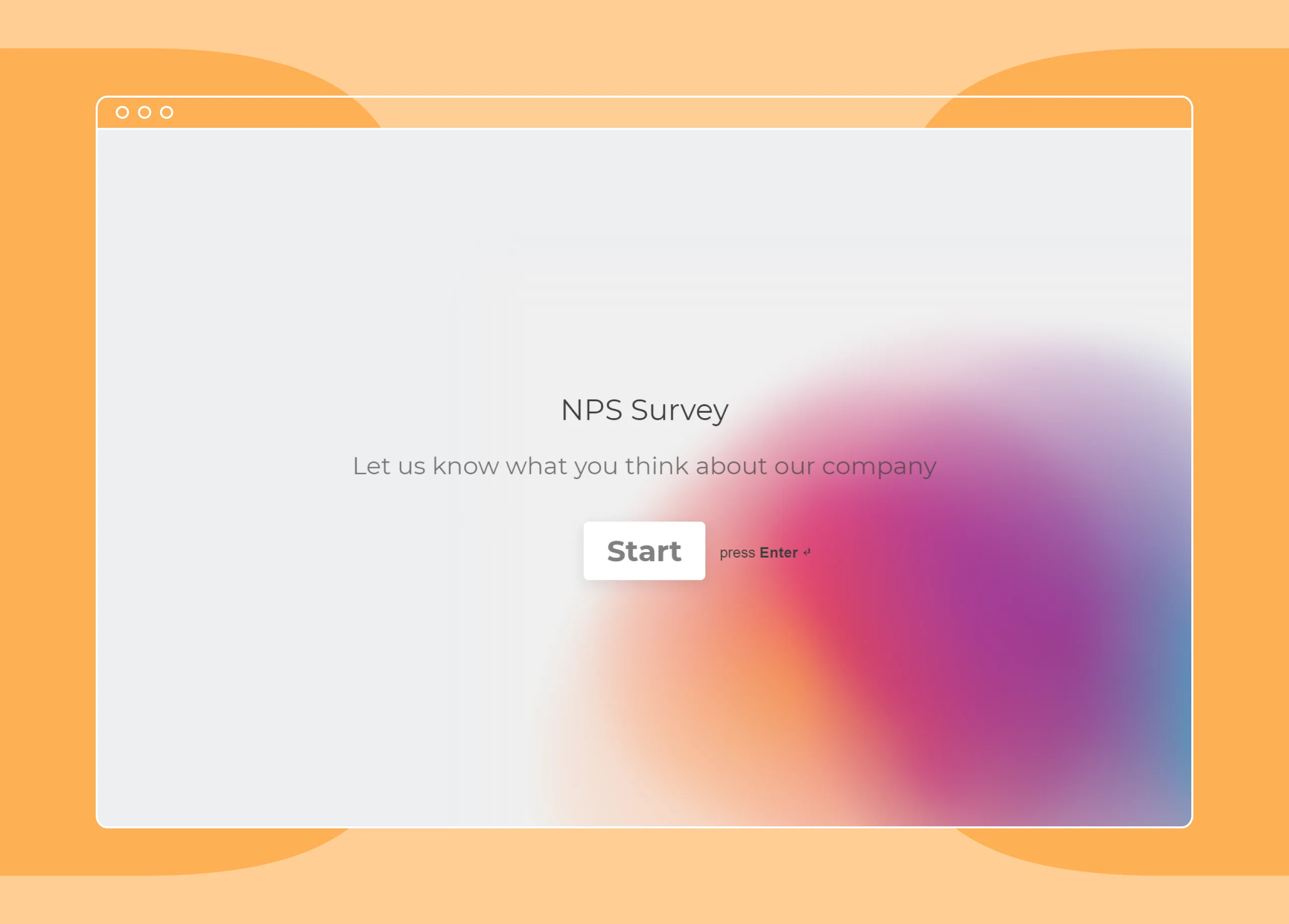 Screenshot of net promoter score survey template.