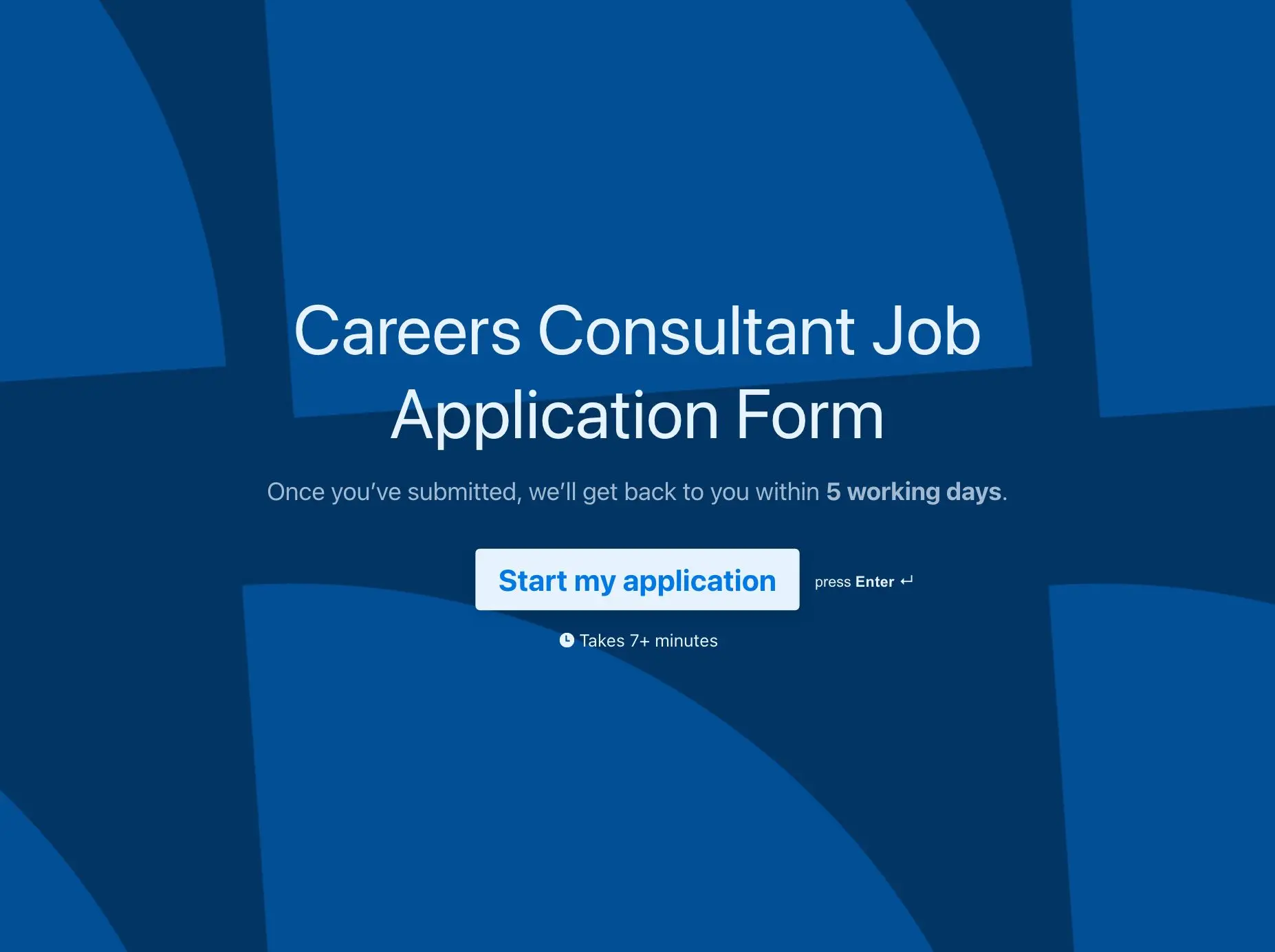 Careers Consultant Job Application Form Template Hero