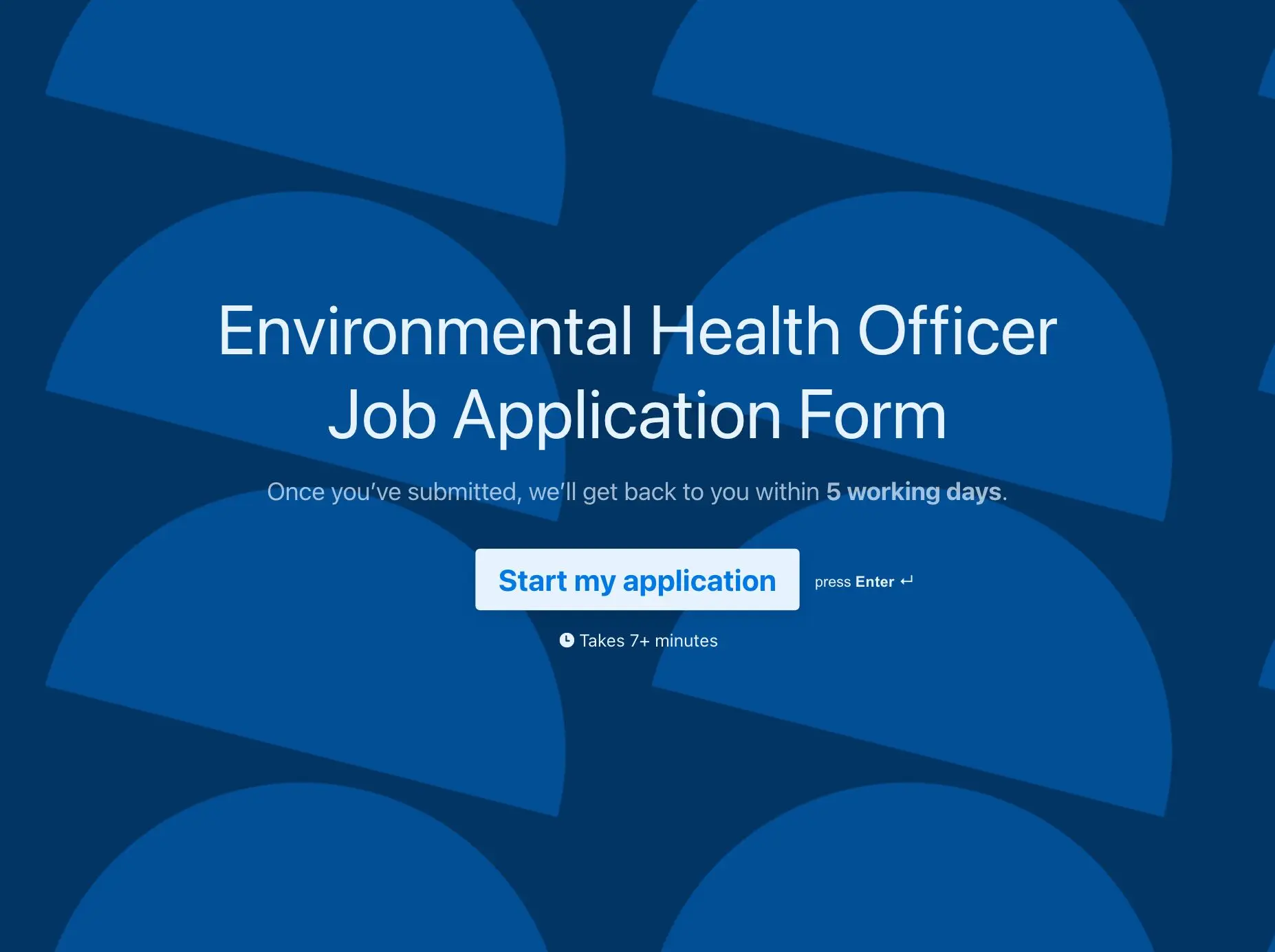 Environmental Health Officer Job Application Form Template Hero